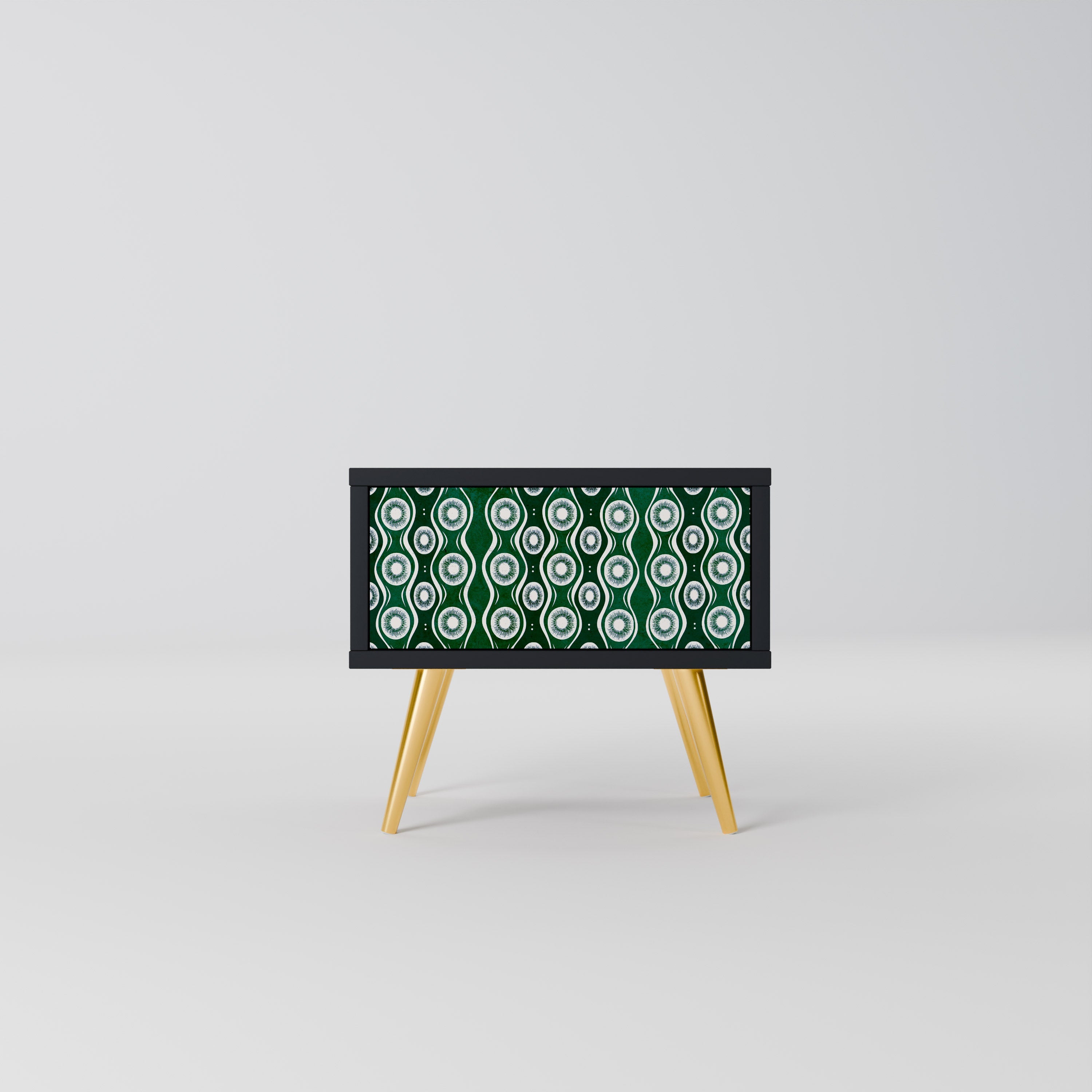 Table de chevet GREEN EYES en finition noire