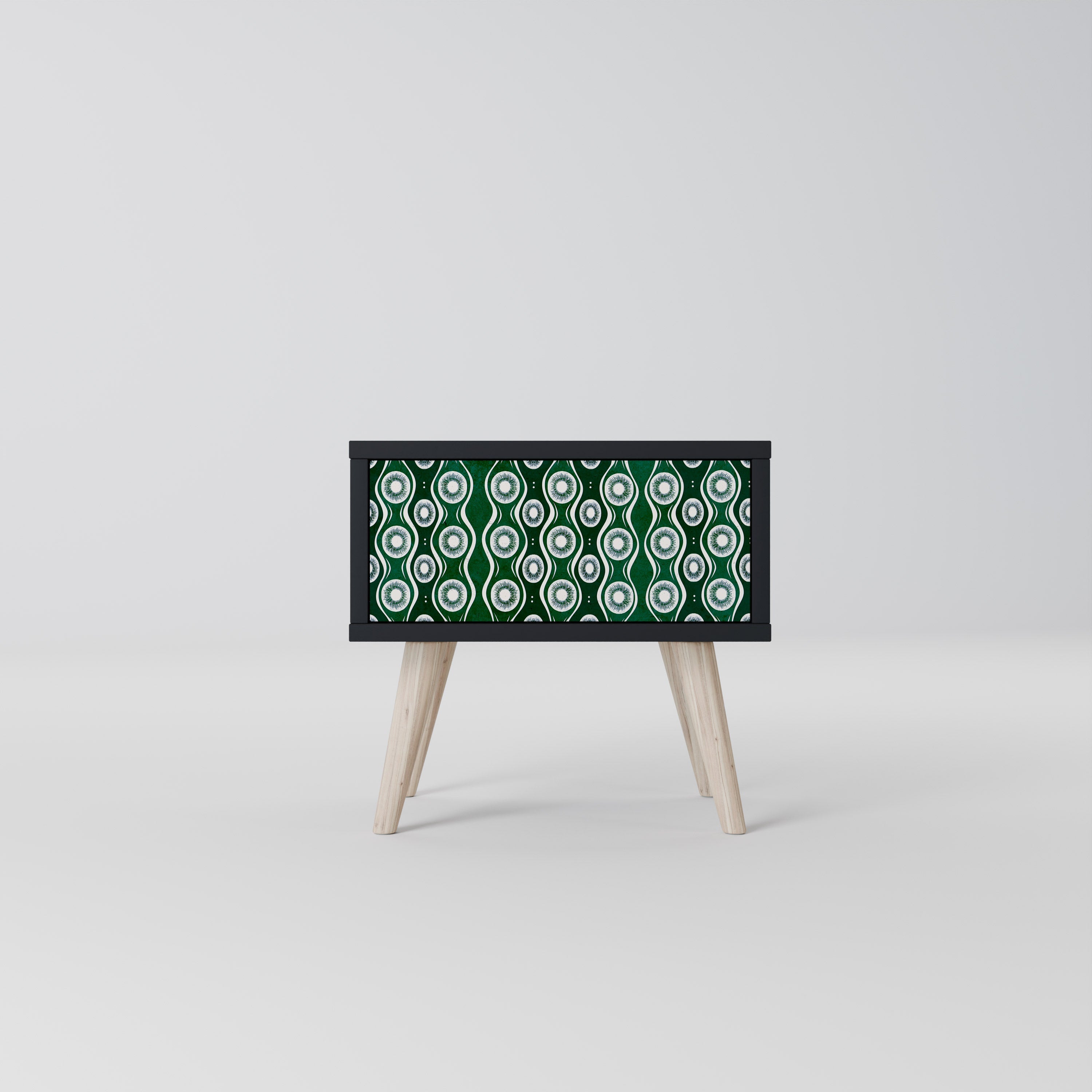 Table de chevet GREEN EYES en finition noire