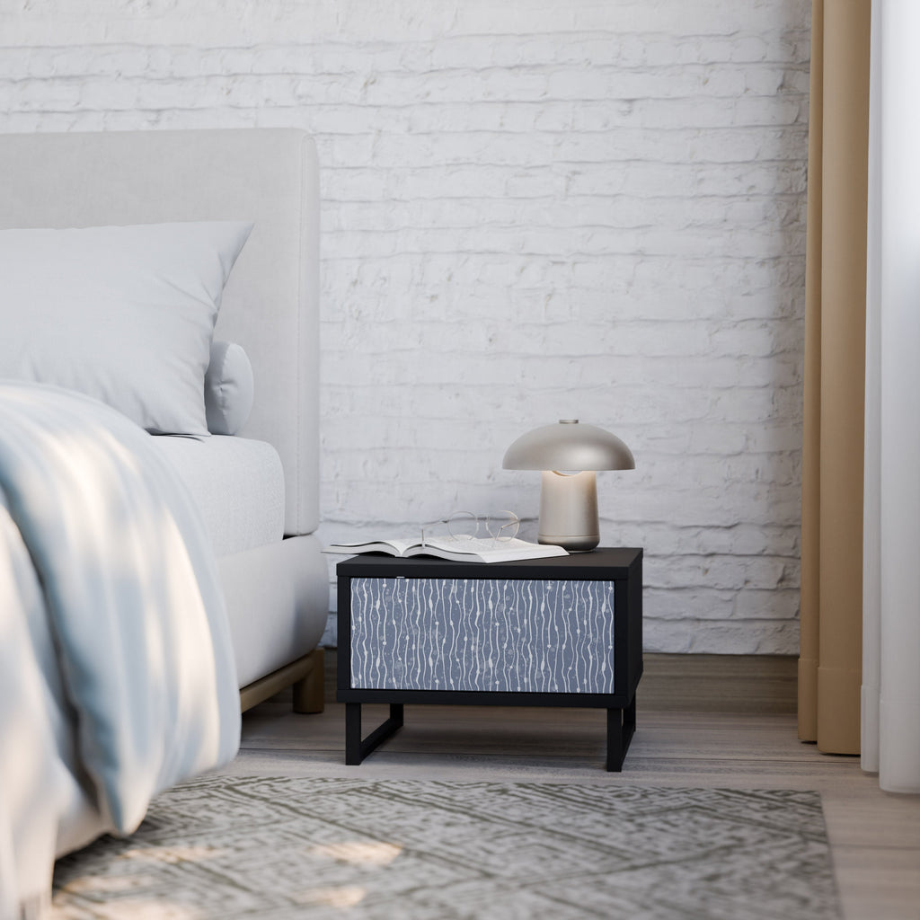 Table de chevet GRAPHITE RAIN en finition noire