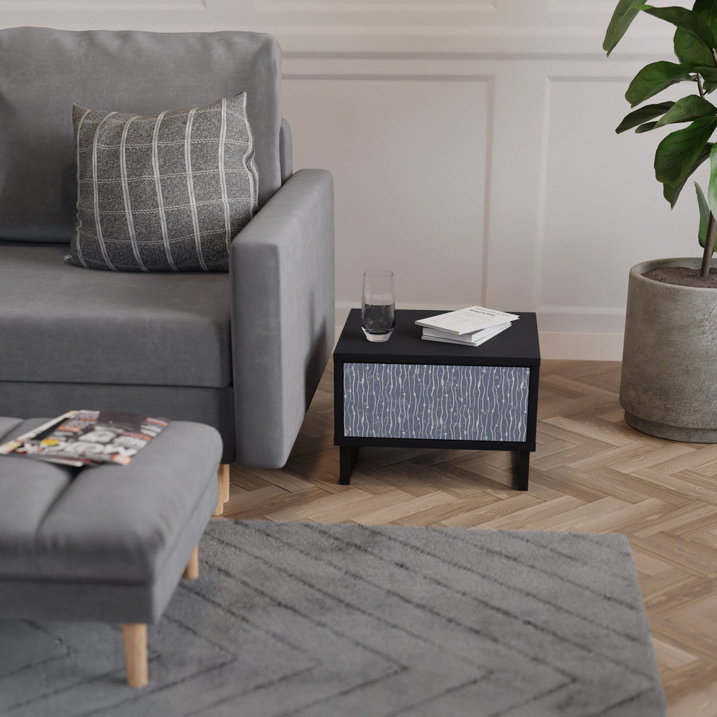 Table de chevet GRAPHITE RAIN en finition noire