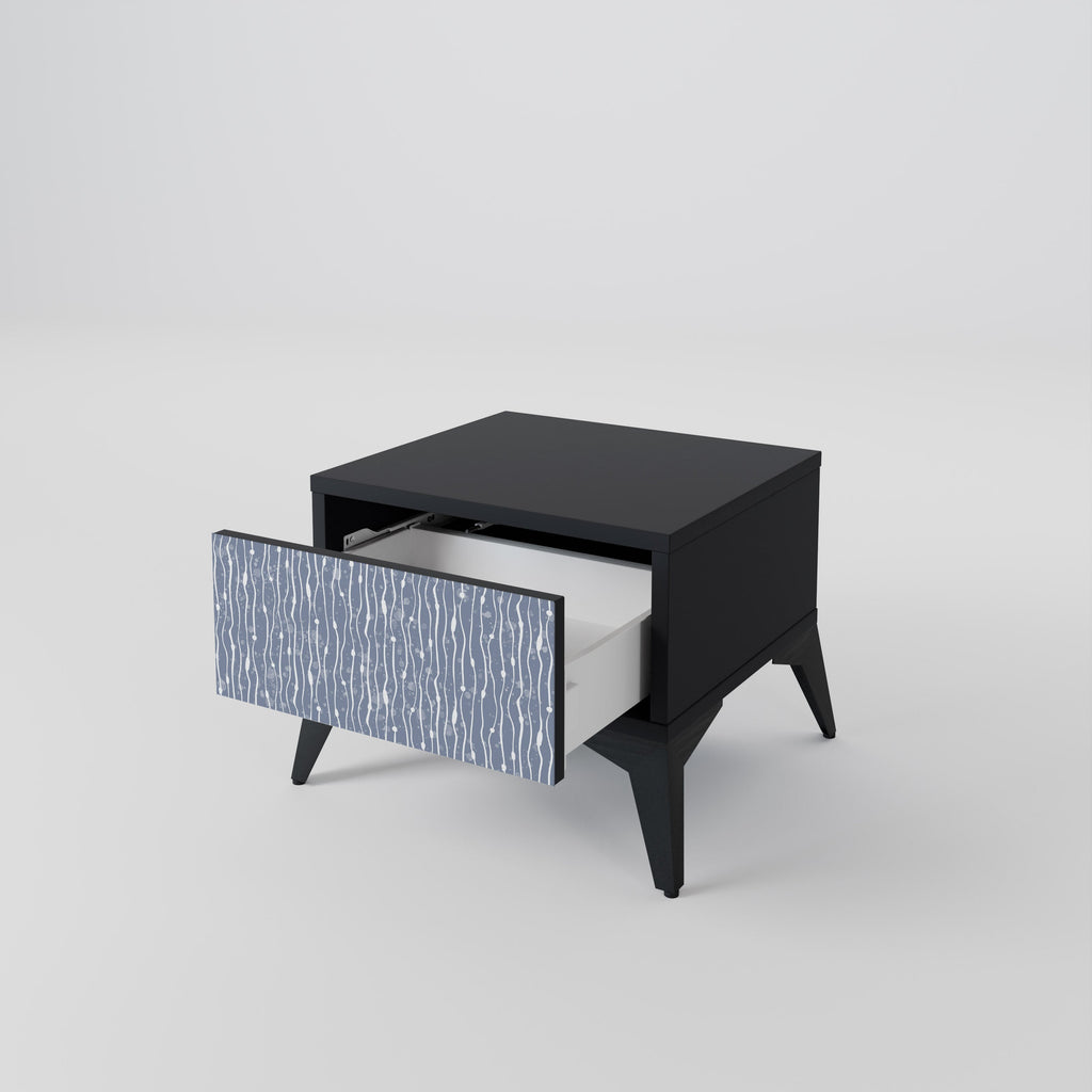 Table de chevet GRAPHITE RAIN en finition noire
