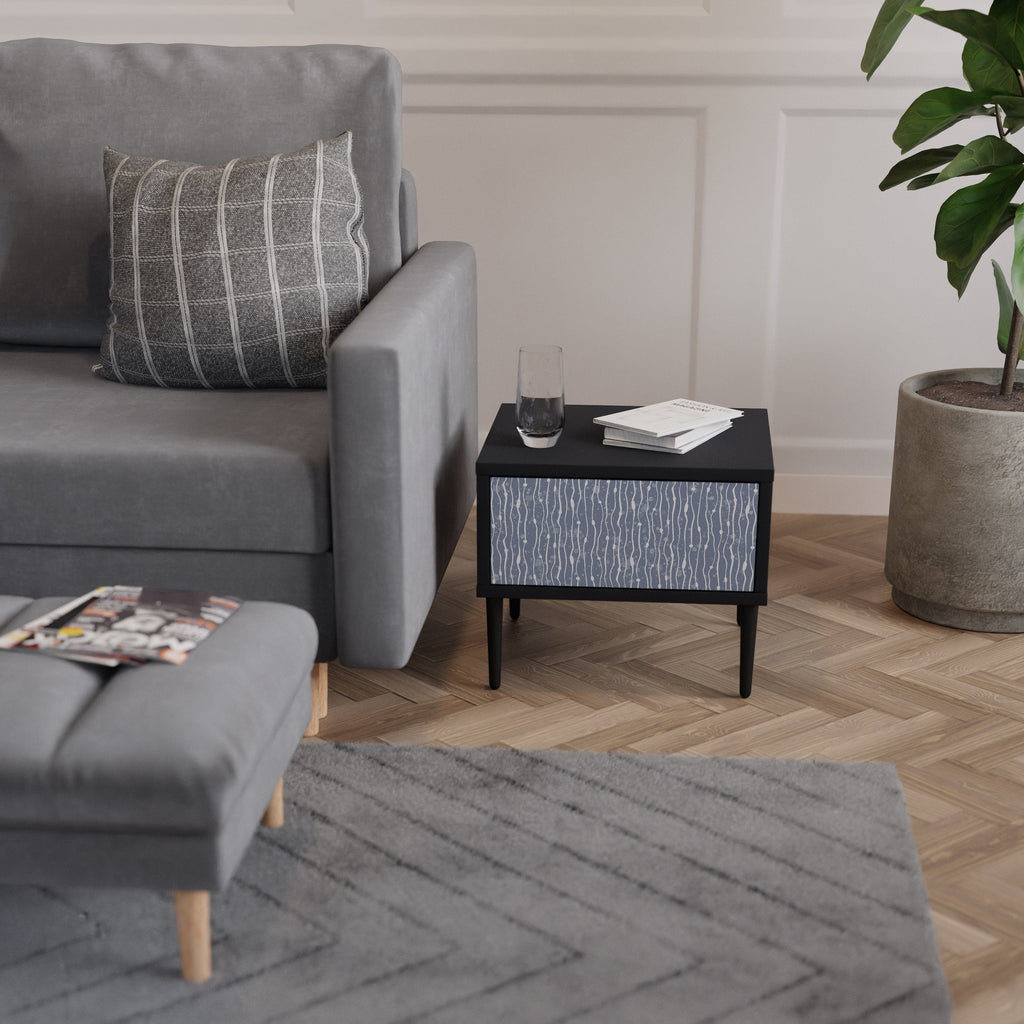 Table de chevet GRAPHITE RAIN en finition noire