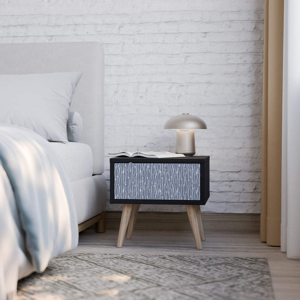 Table de chevet GRAPHITE RAIN en finition noire