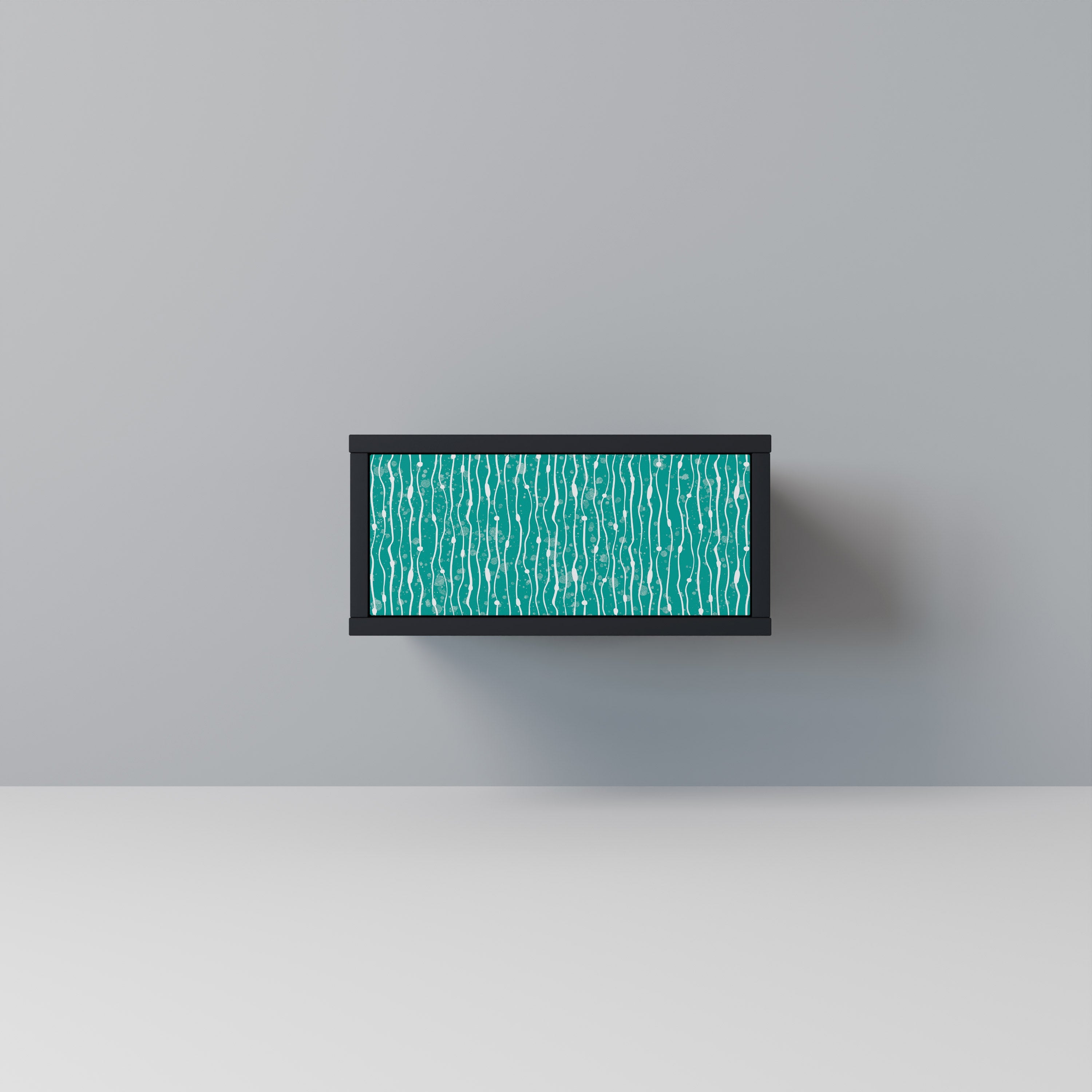 Table de chevet TURQUOISE RAIN en finition noire