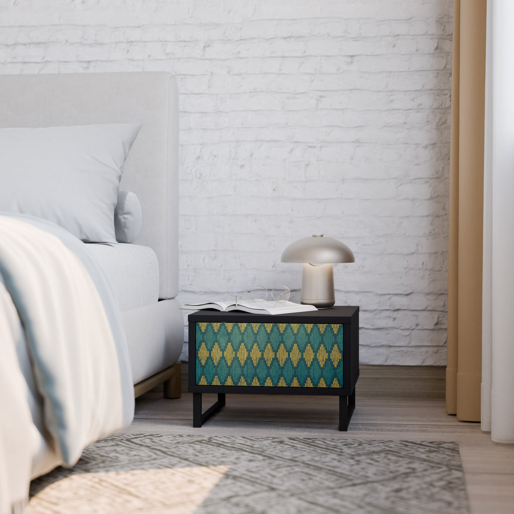 Table de chevet POLYGONS en finition noire