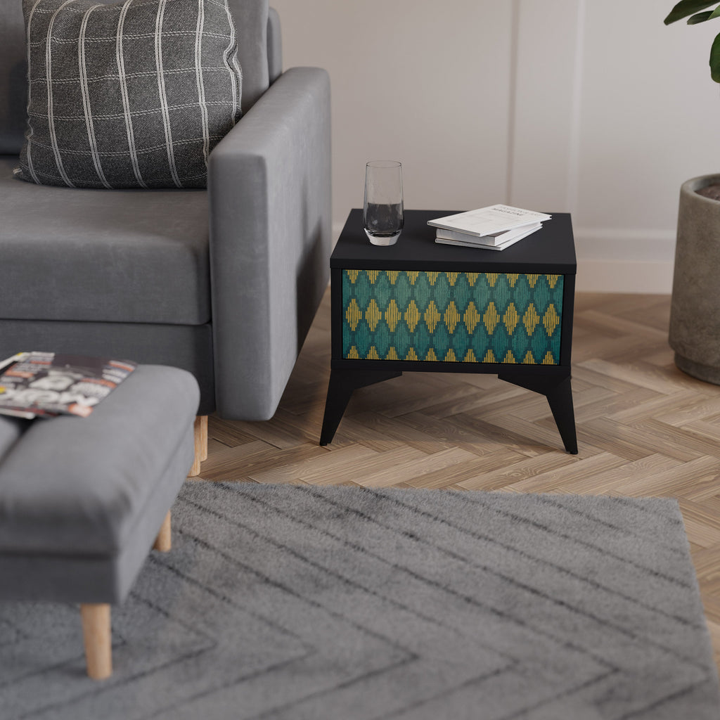 Table de chevet POLYGONS en finition noire