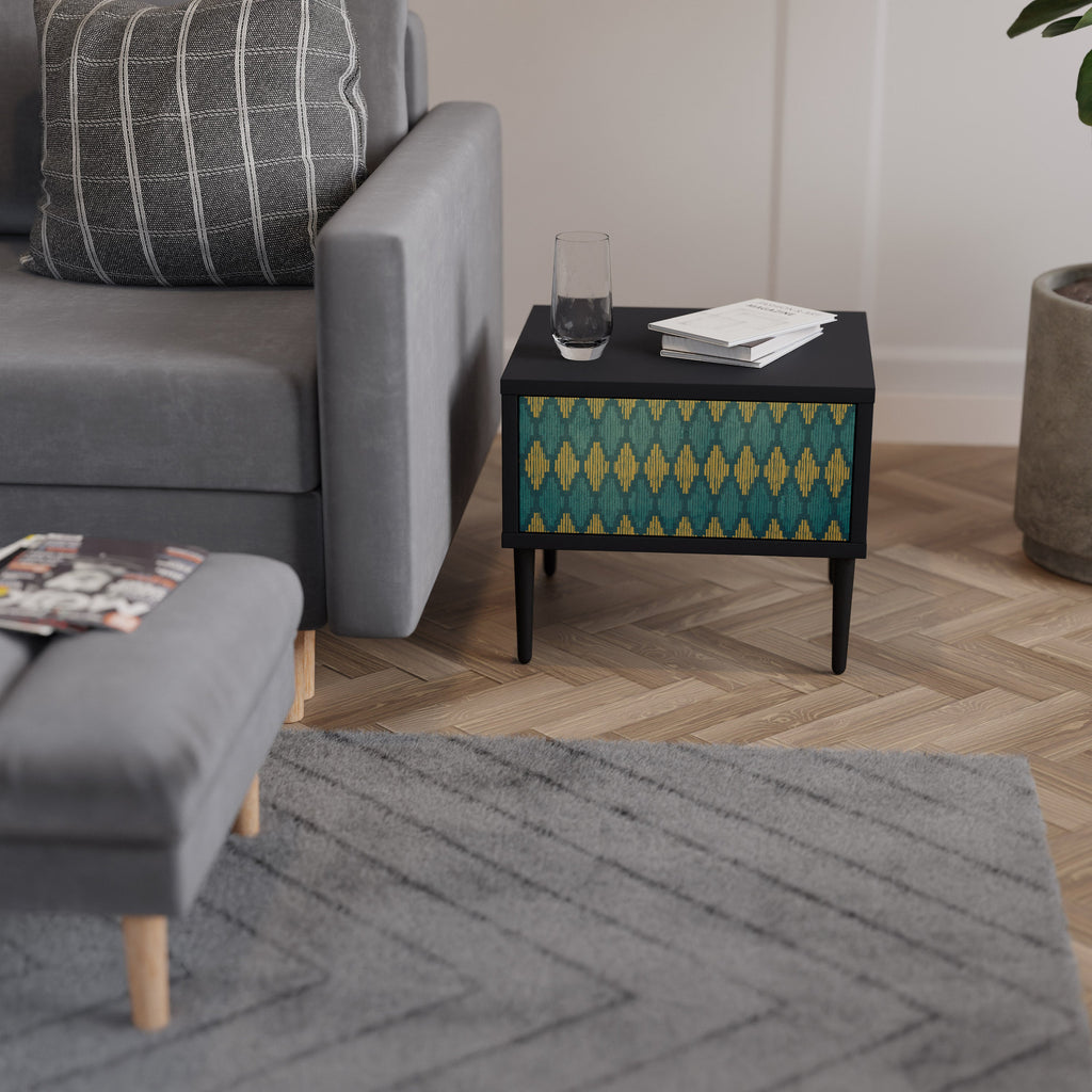 Table de chevet POLYGONS en finition noire