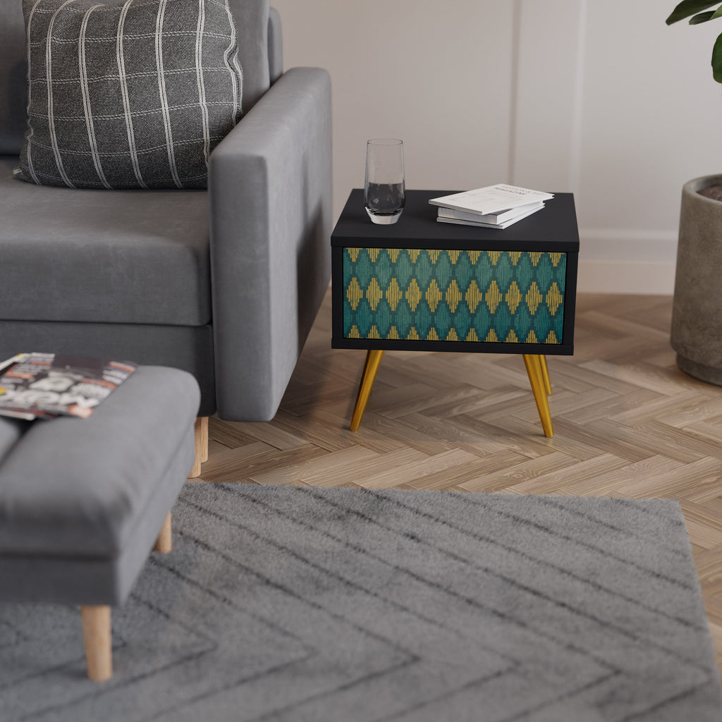 Table de chevet POLYGONS en finition noire