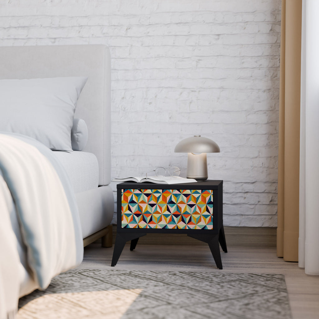Table de chevet TESSELATE TREASURES en finition noire