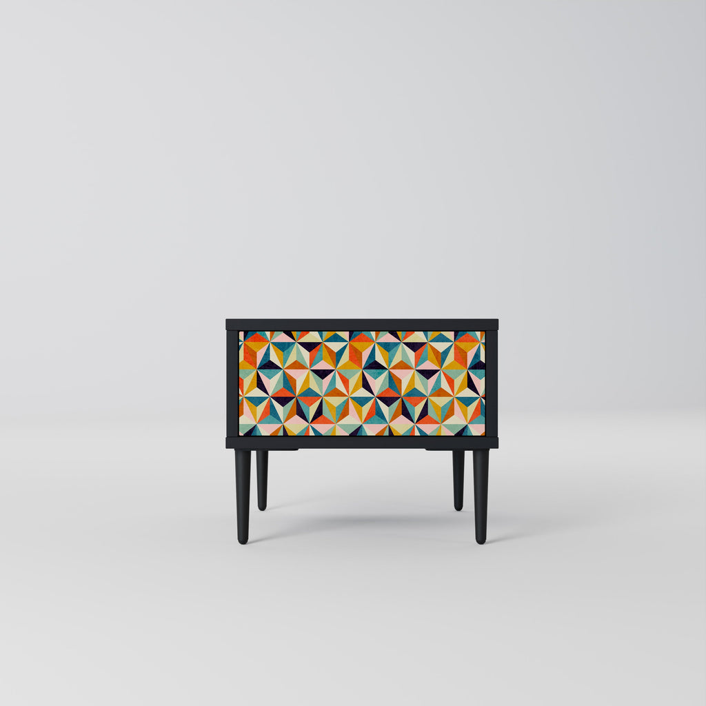 Table de chevet TESSELATE TREASURES en finition noire