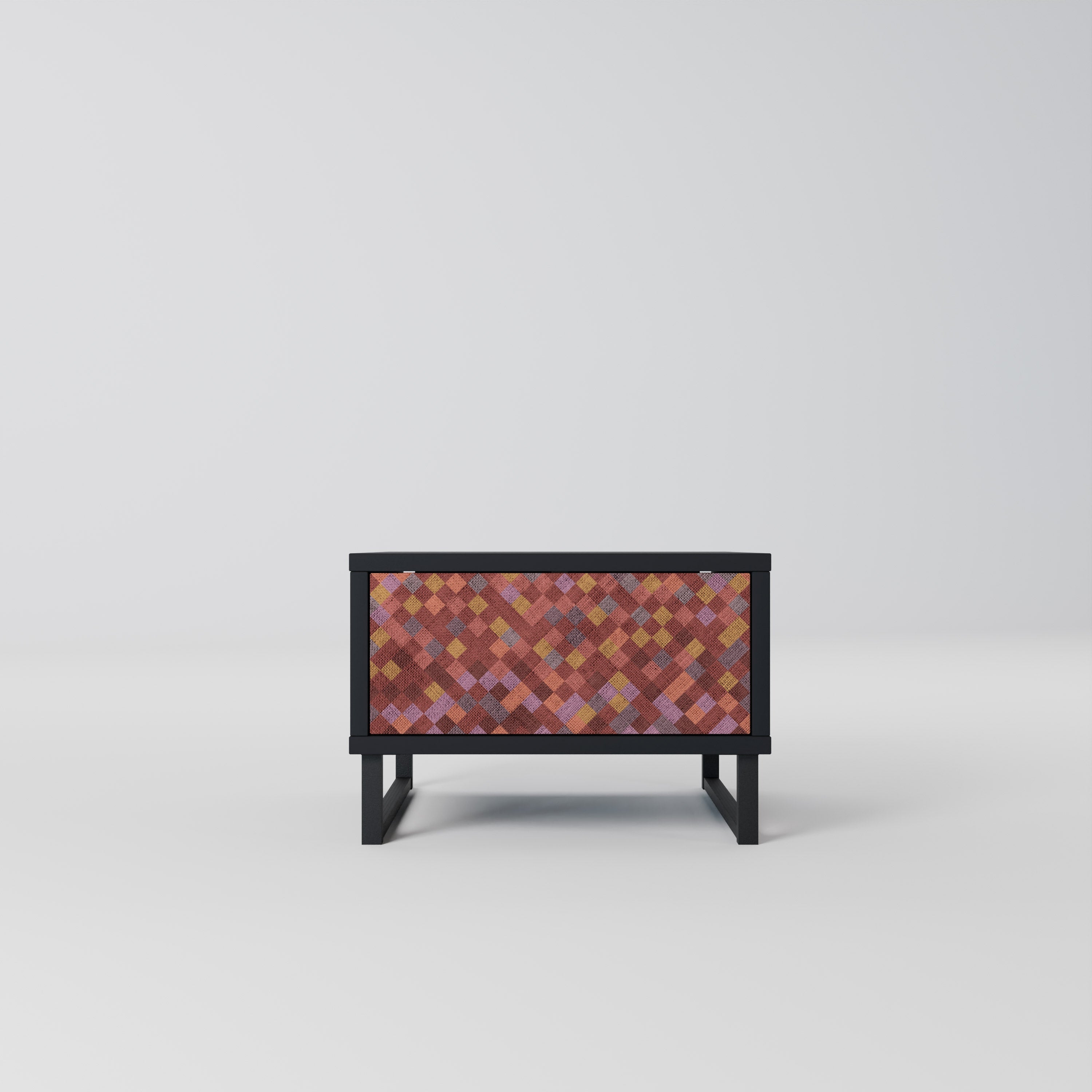 Table de chevet PAINTED SQUARES en finition noire