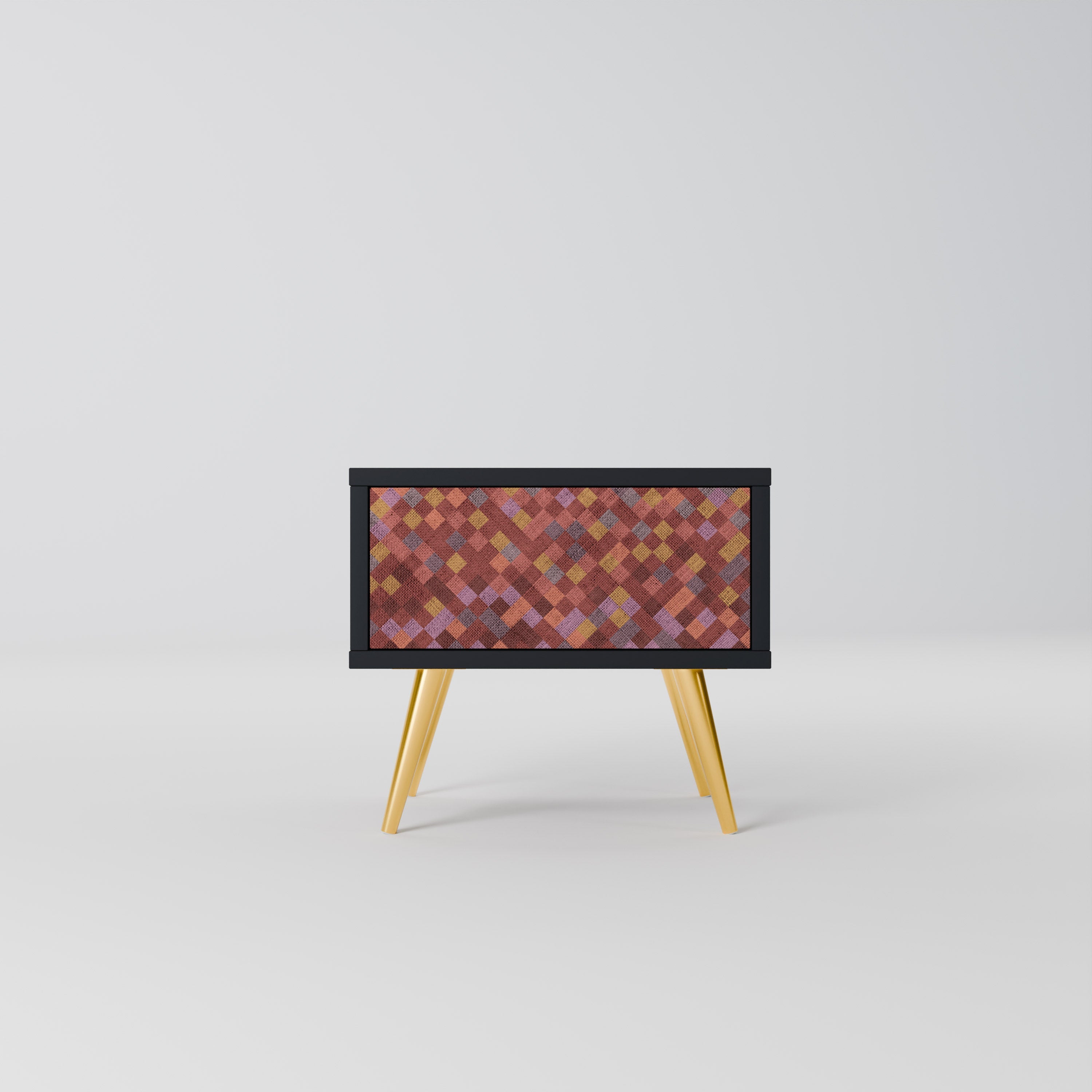 Table de chevet PAINTED SQUARES en finition noire