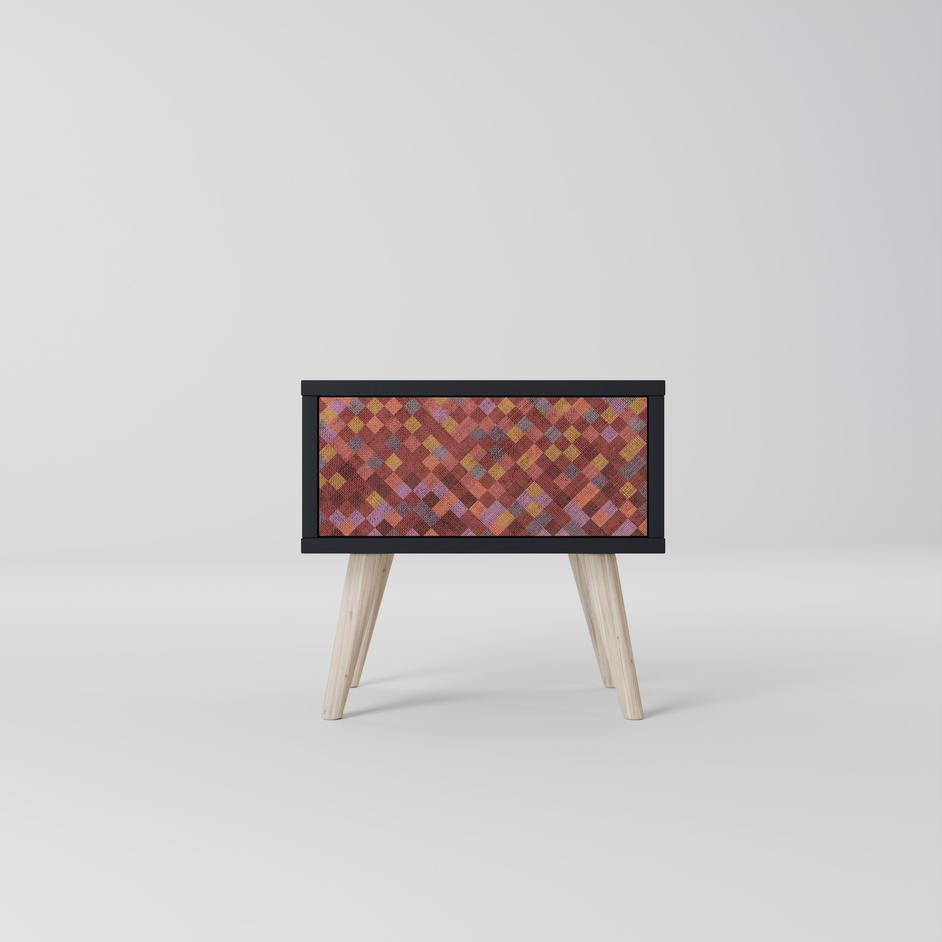 Table de chevet PAINTED SQUARES en finition noire