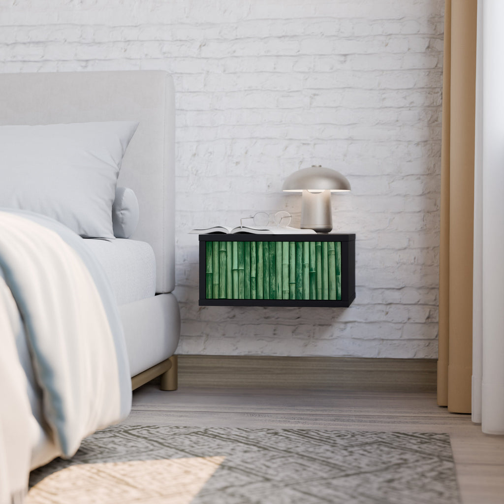 Table de chevet VERT NATUREL en finition noire