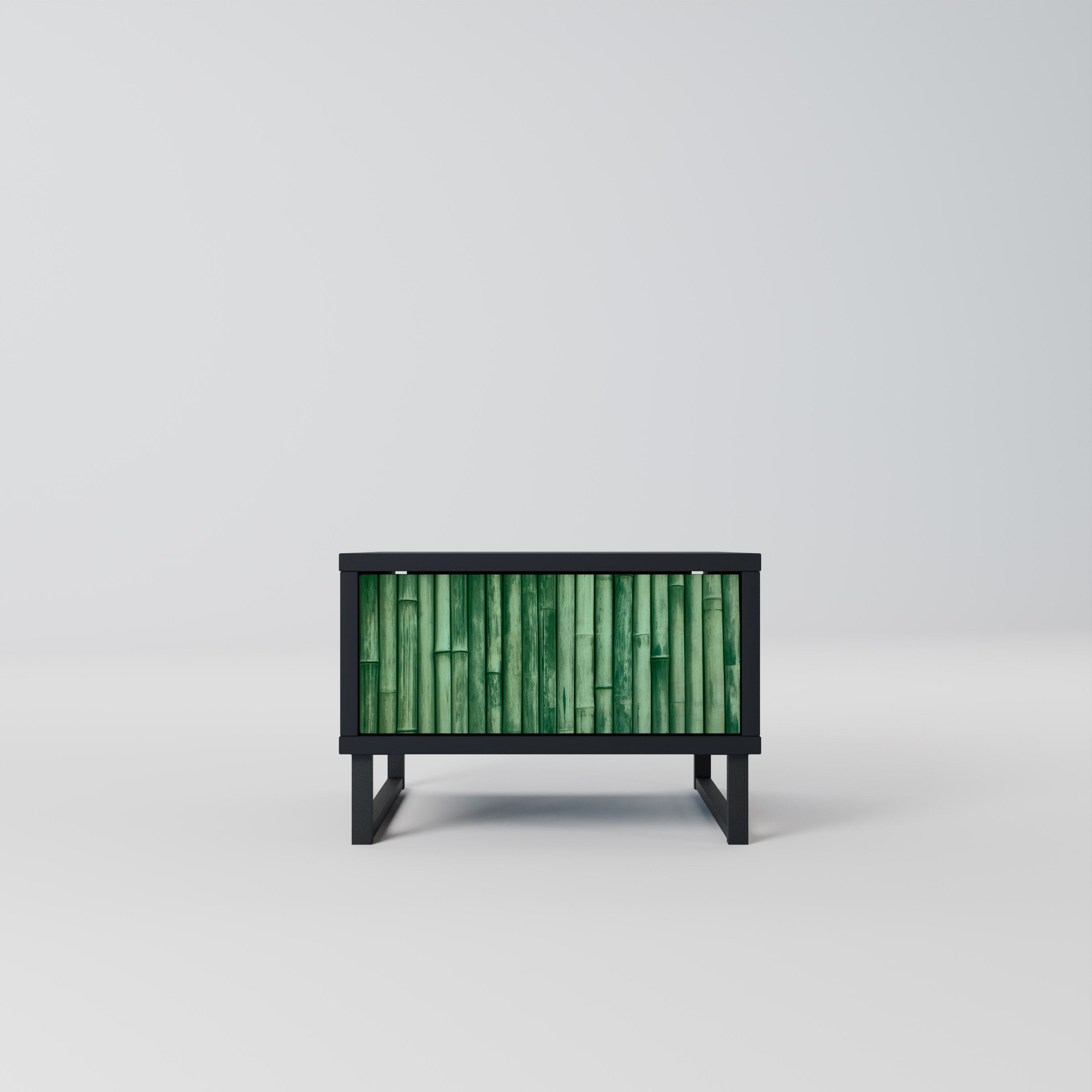 Table de chevet VERT NATUREL en finition noire