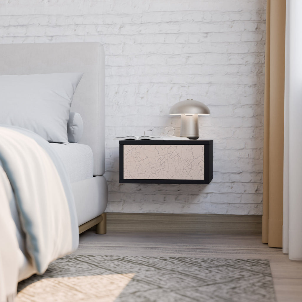 Table de chevet TEXTURE CÉRAMIQUE en finition noire