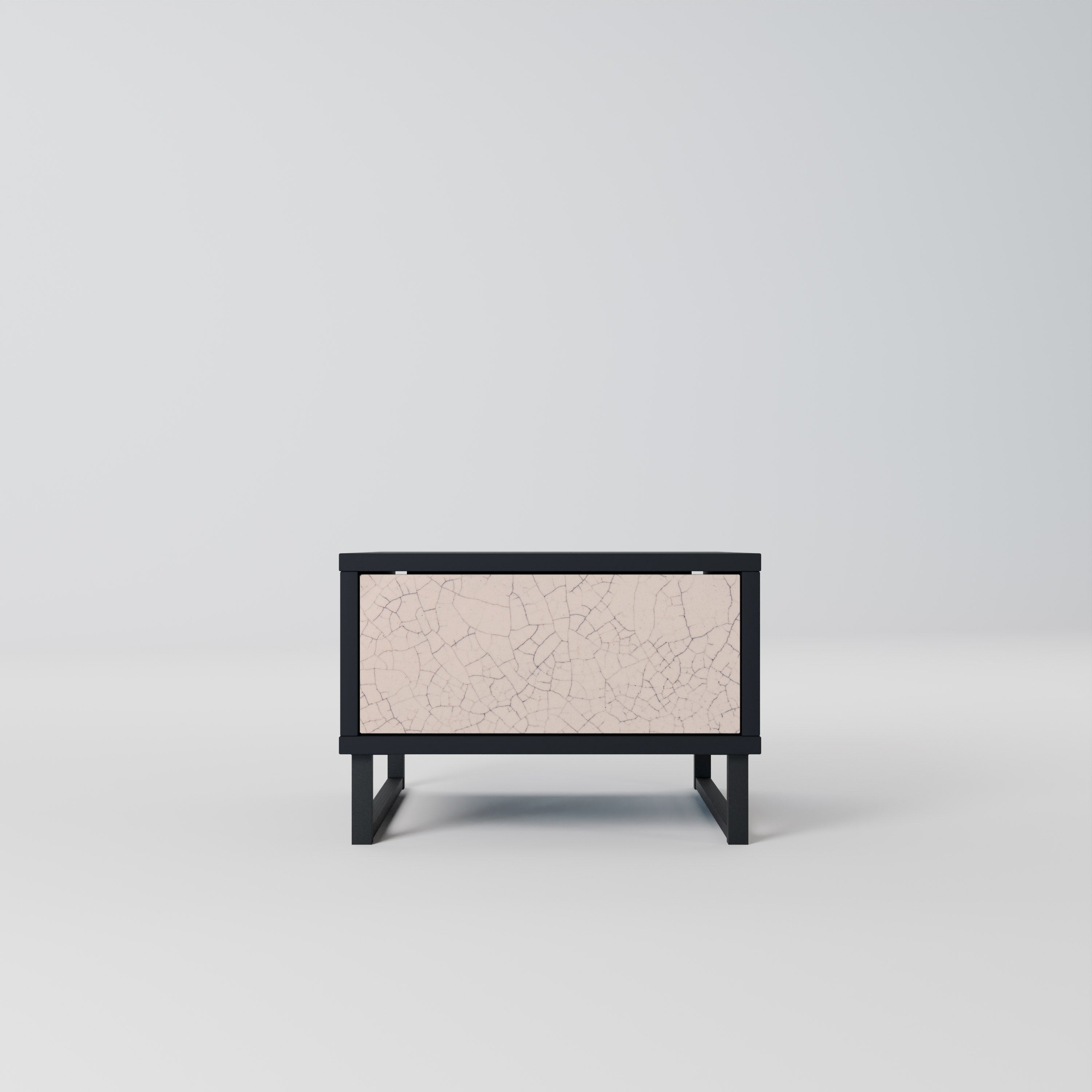 Table de chevet TEXTURE CÉRAMIQUE en finition noire