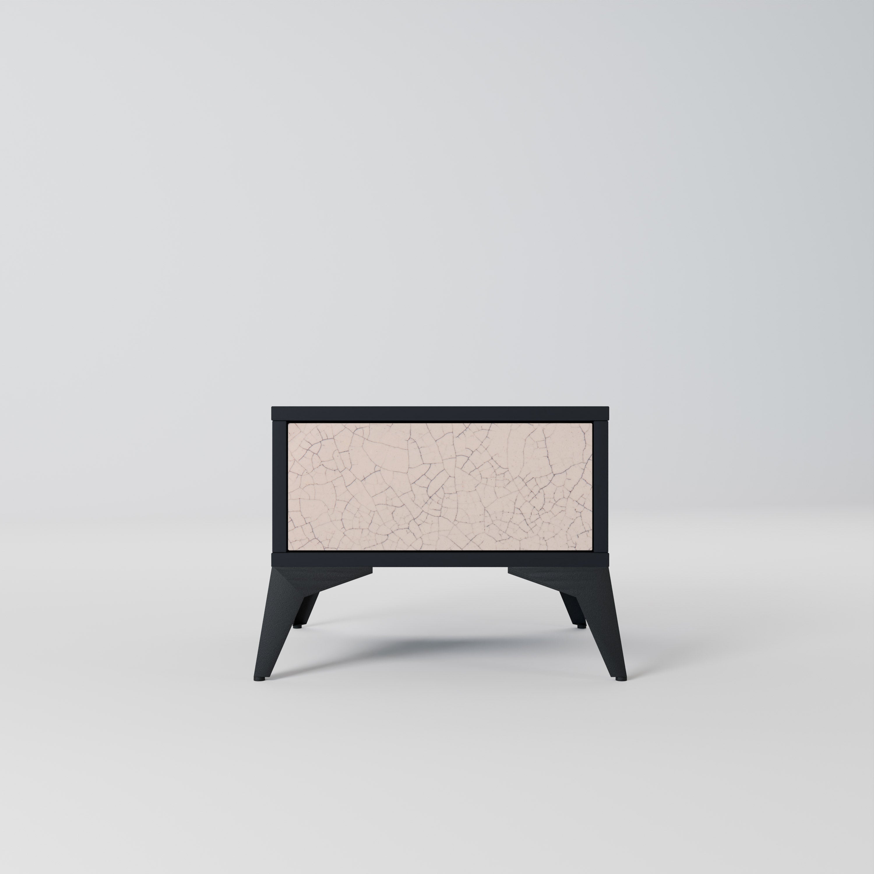 Table de chevet TEXTURE CÉRAMIQUE en finition noire