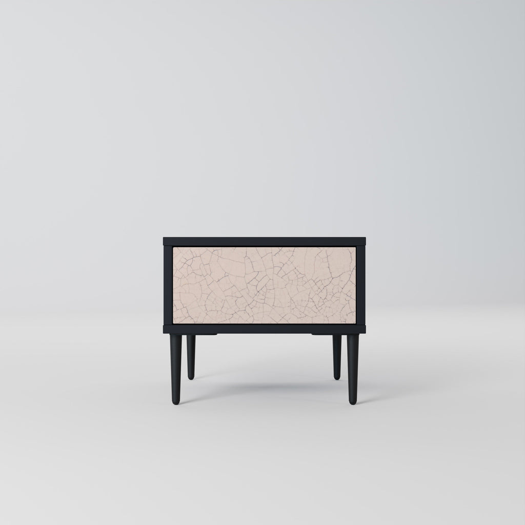 Table de chevet TEXTURE CÉRAMIQUE en finition noire