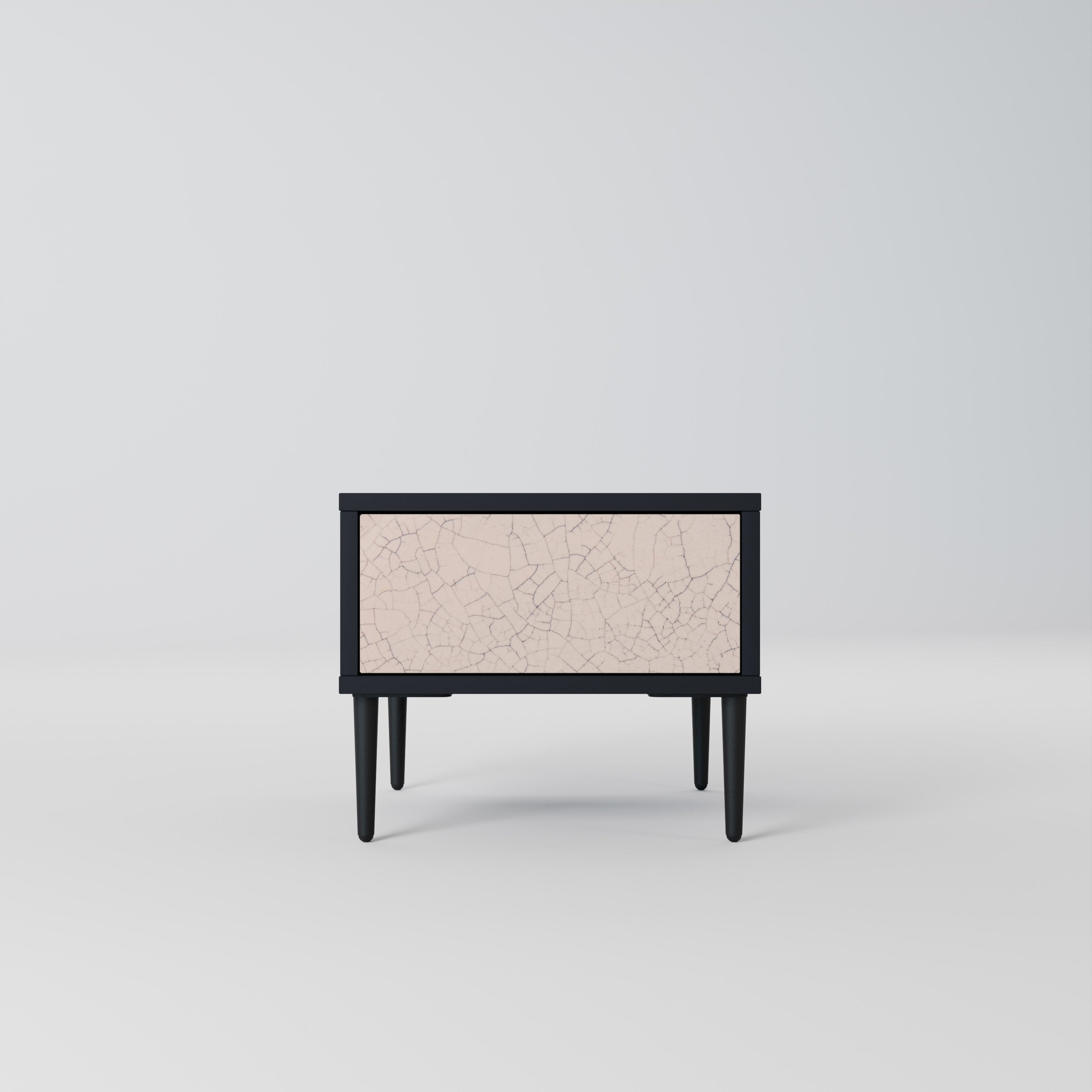 Table de chevet TEXTURE CÉRAMIQUE en finition noire