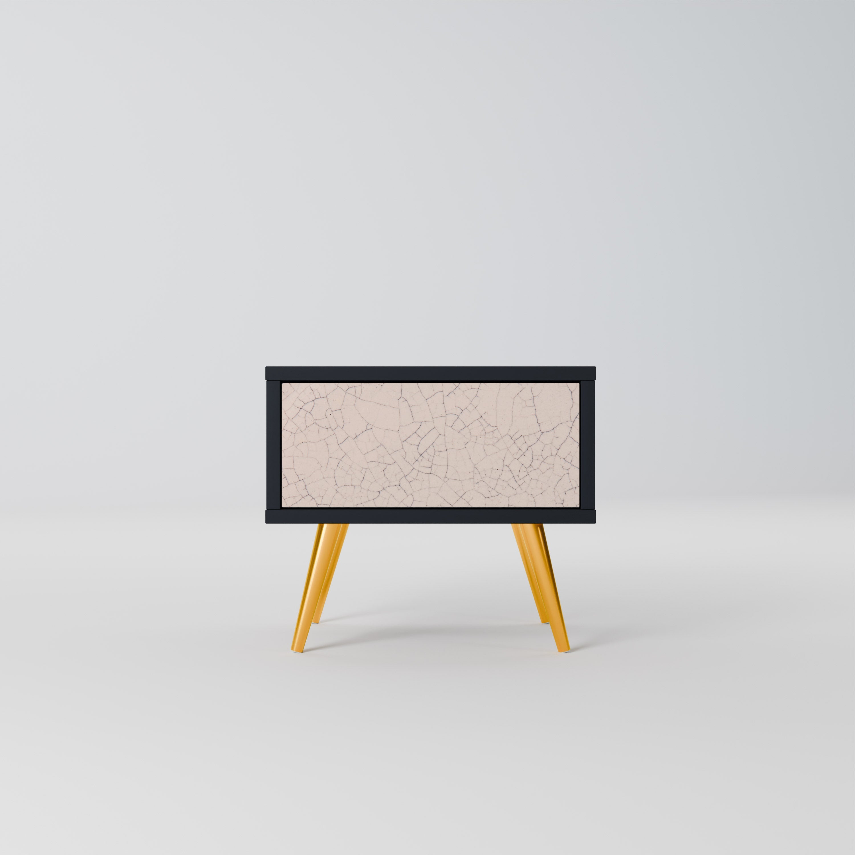 Table de chevet TEXTURE CÉRAMIQUE en finition noire