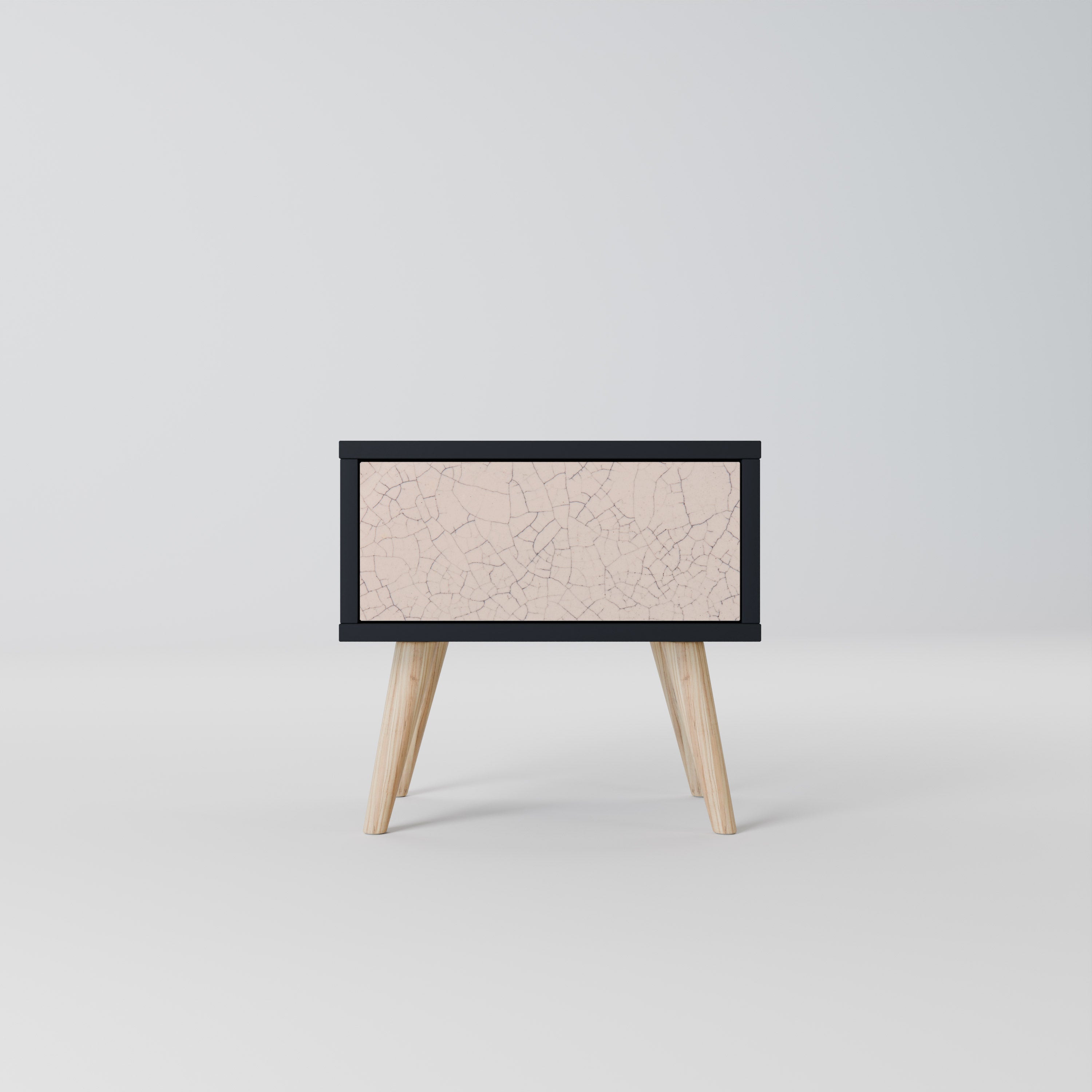 Table de chevet TEXTURE CÉRAMIQUE en finition noire