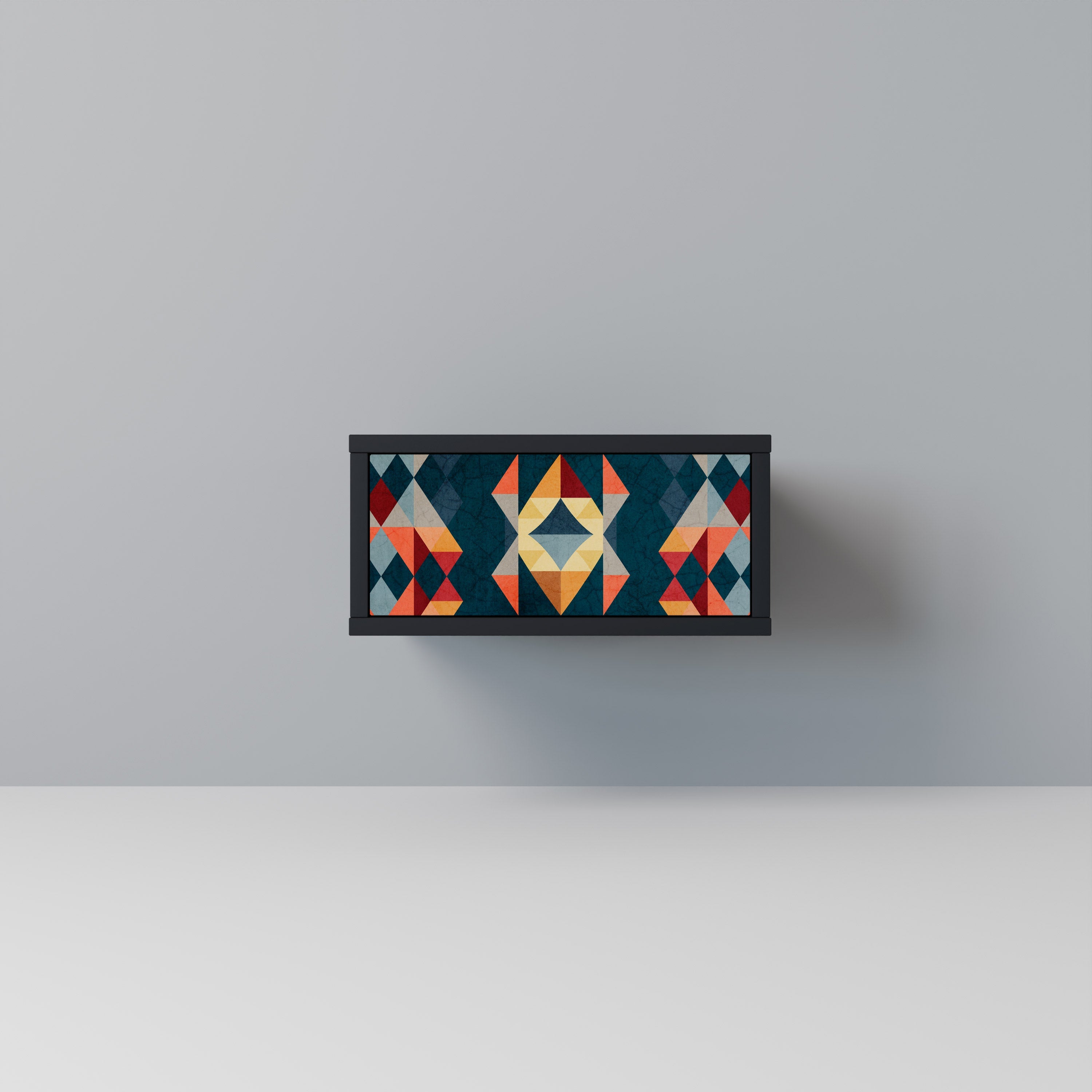 Table de chevet CRACKED ILLUSION en finition noire