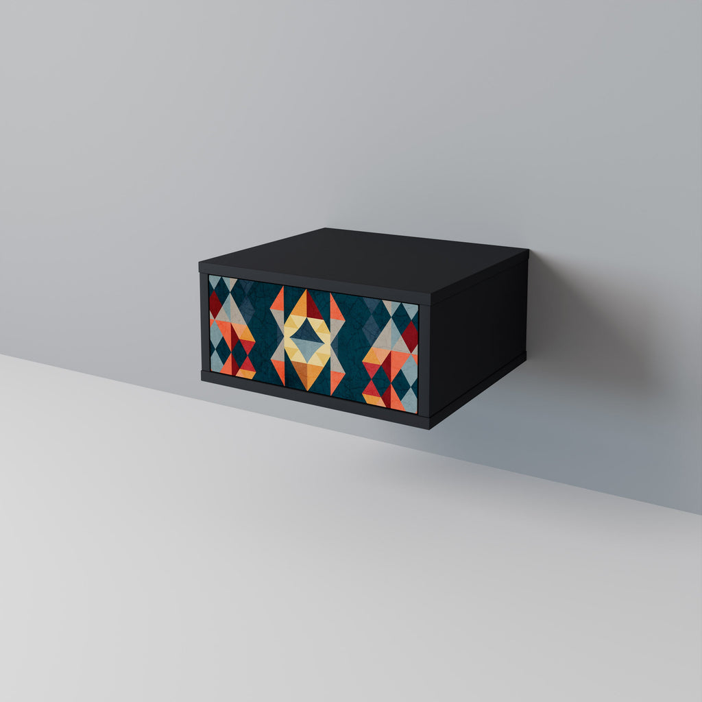 Table de chevet CRACKED ILLUSION en finition noire