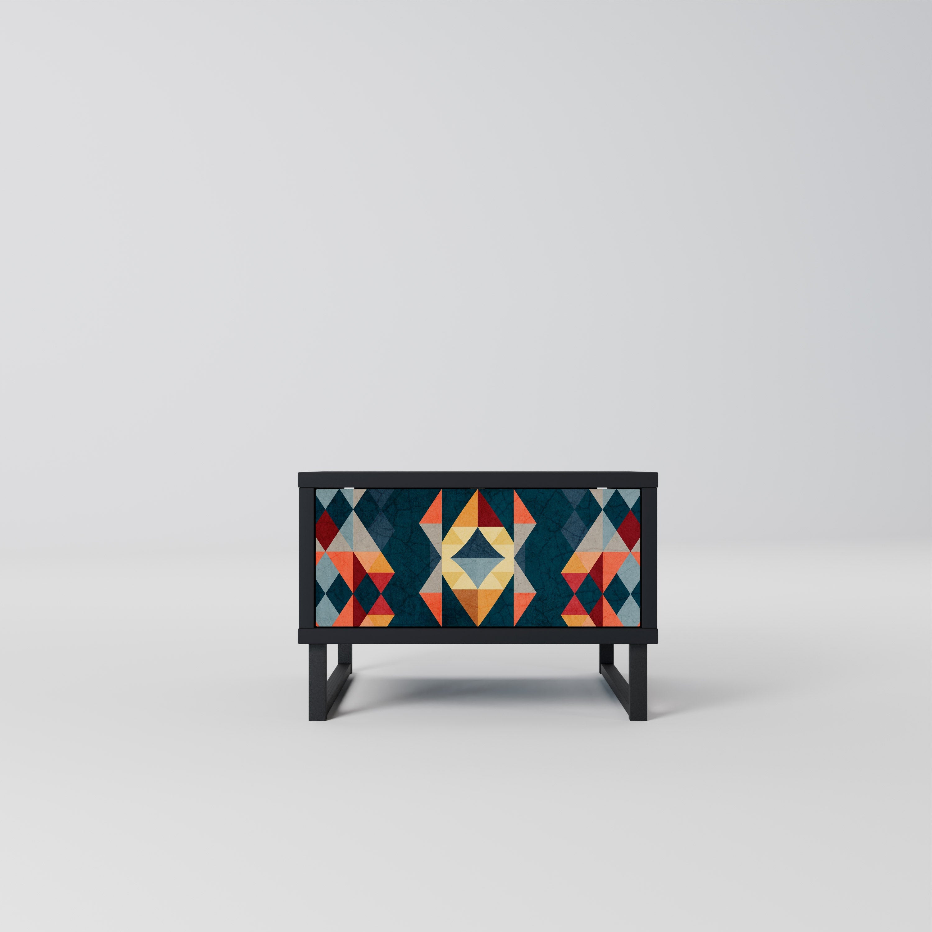 Table de chevet CRACKED ILLUSION en finition noire