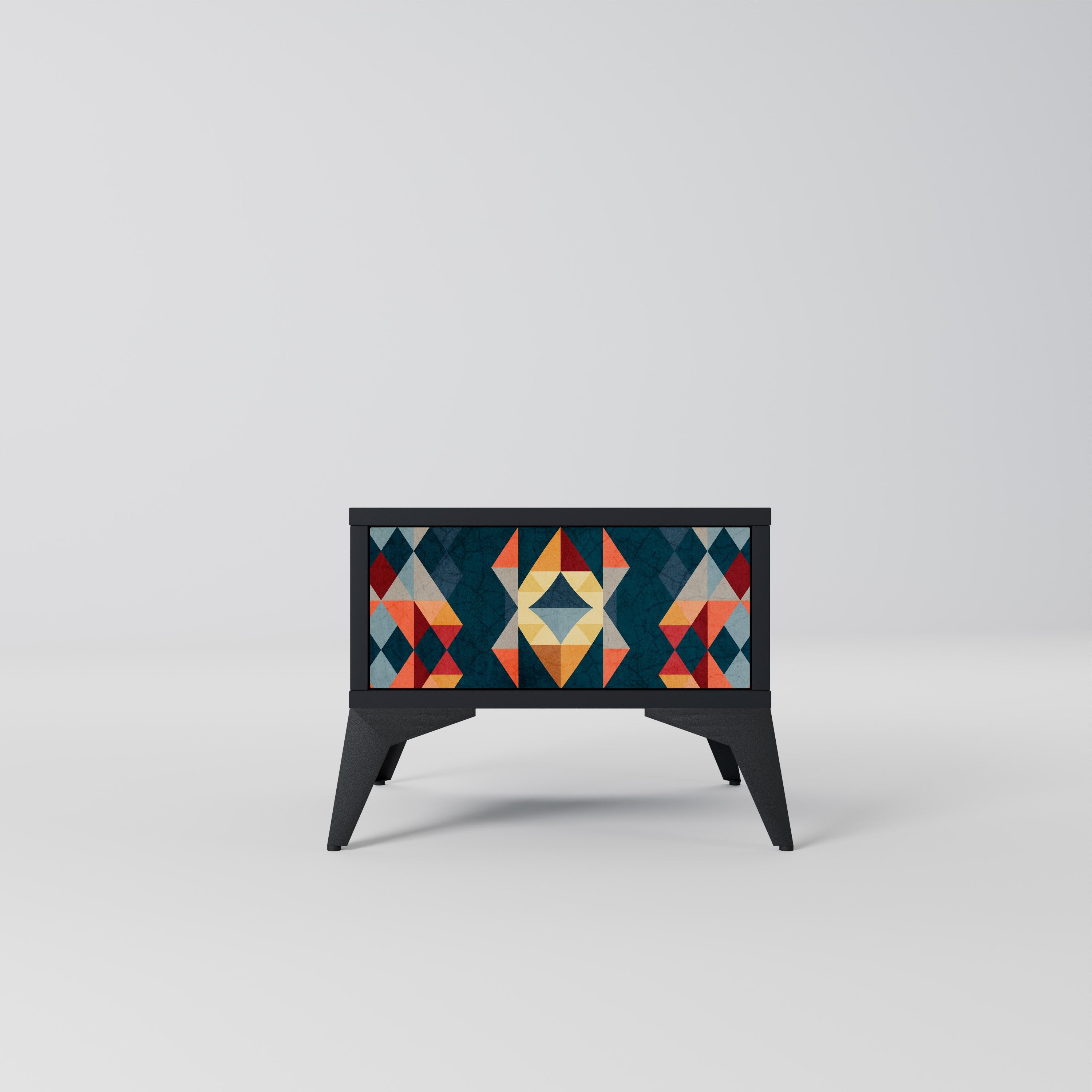 Table de chevet CRACKED ILLUSION en finition noire