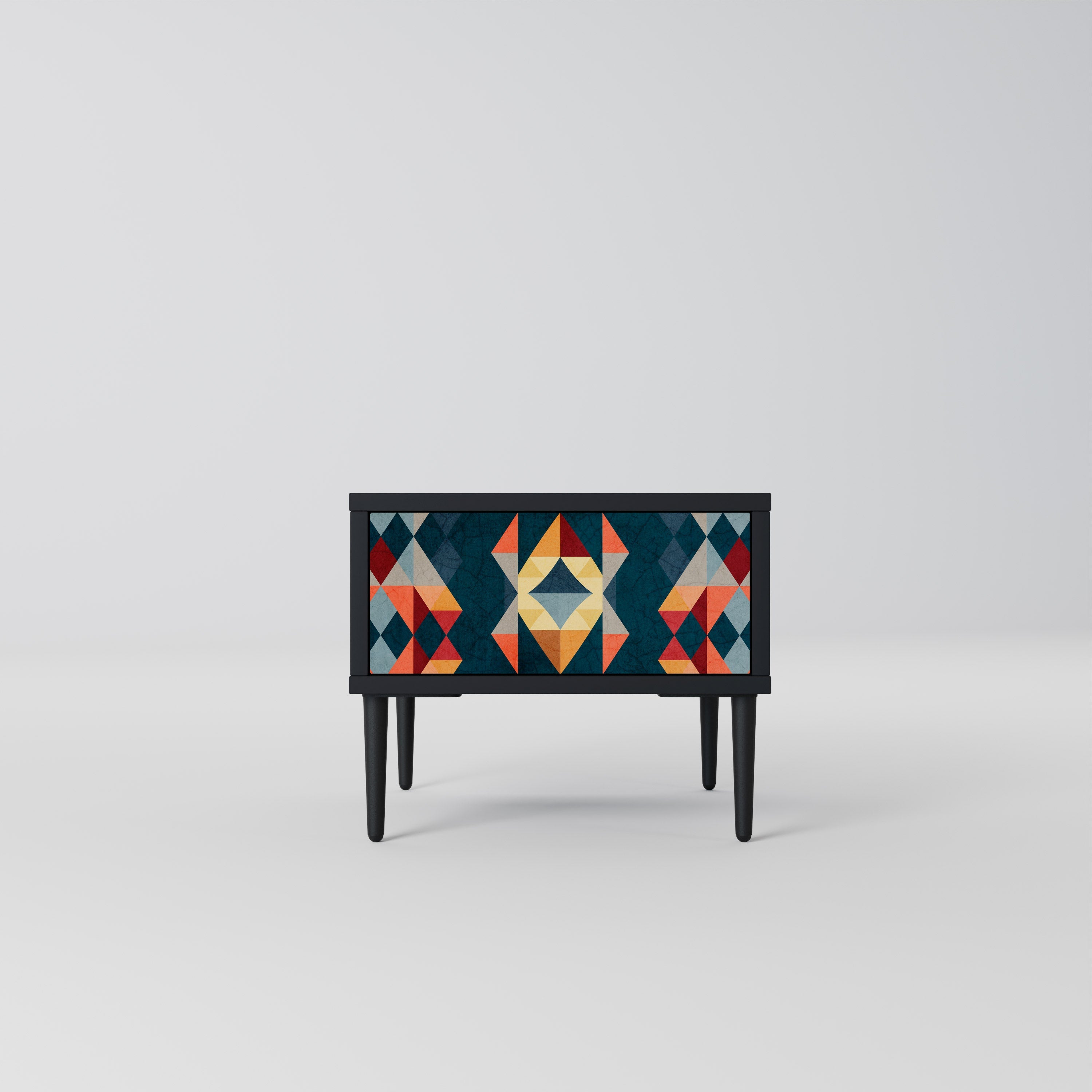 Table de chevet CRACKED ILLUSION en finition noire