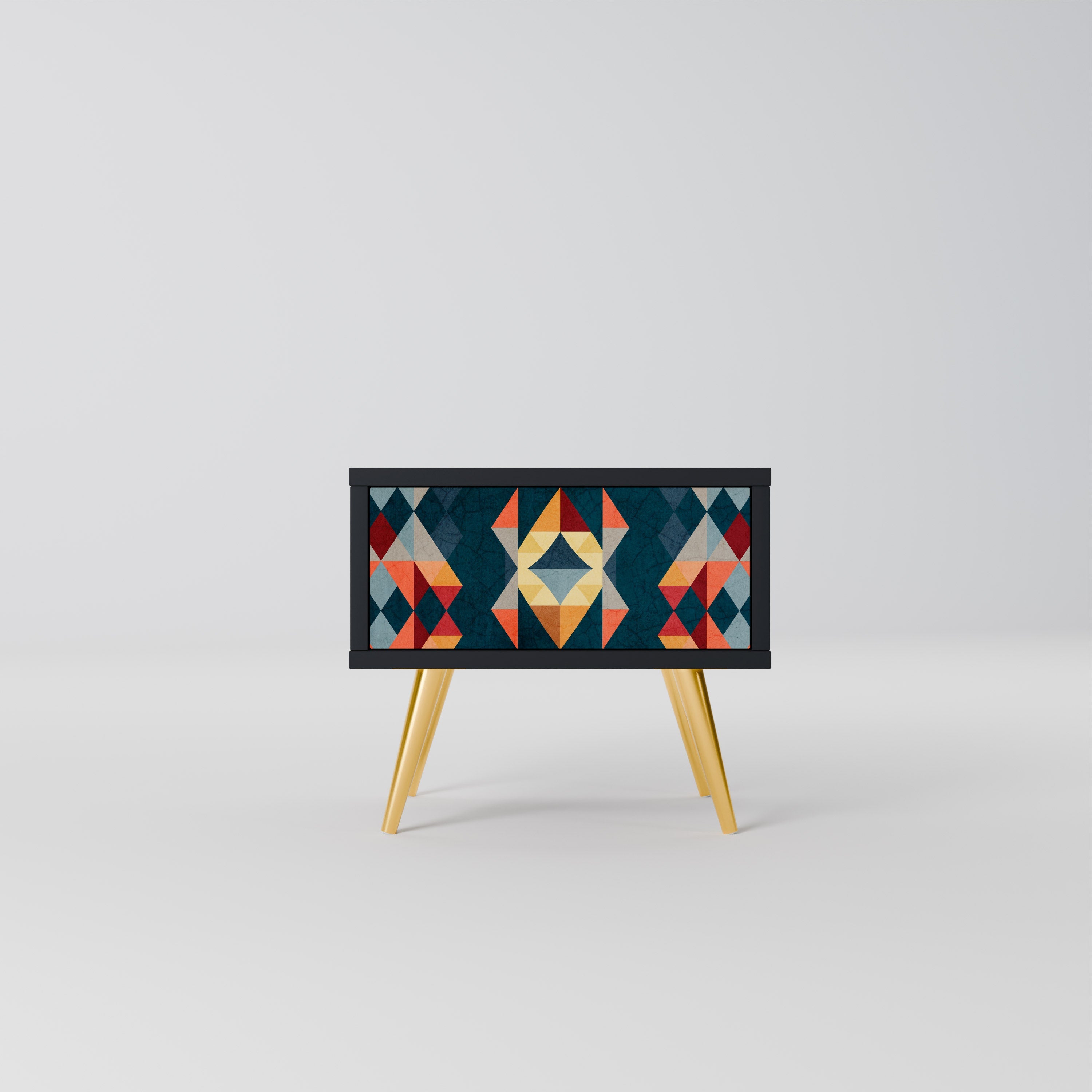 Table de chevet CRACKED ILLUSION en finition noire