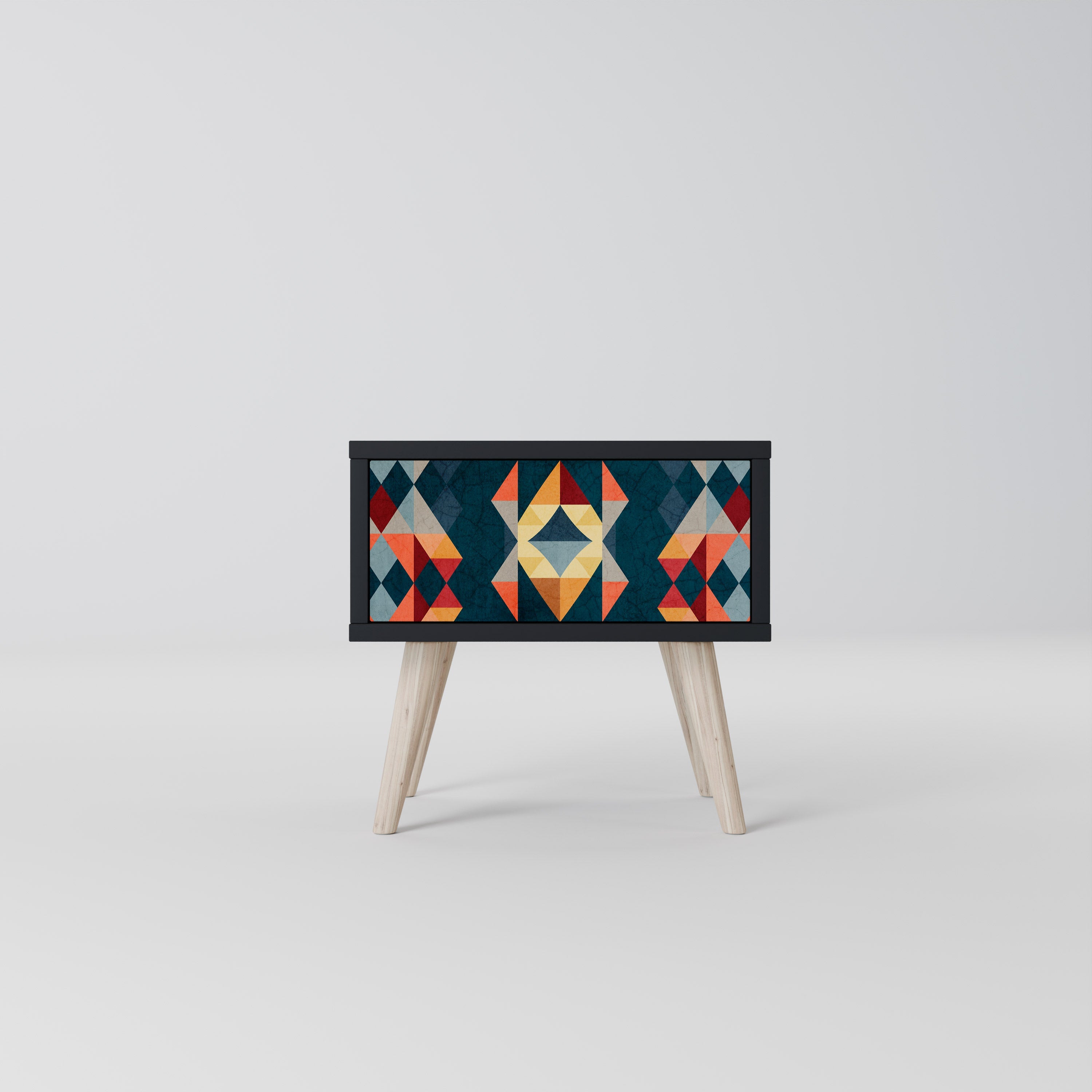 Table de chevet CRACKED ILLUSION en finition noire