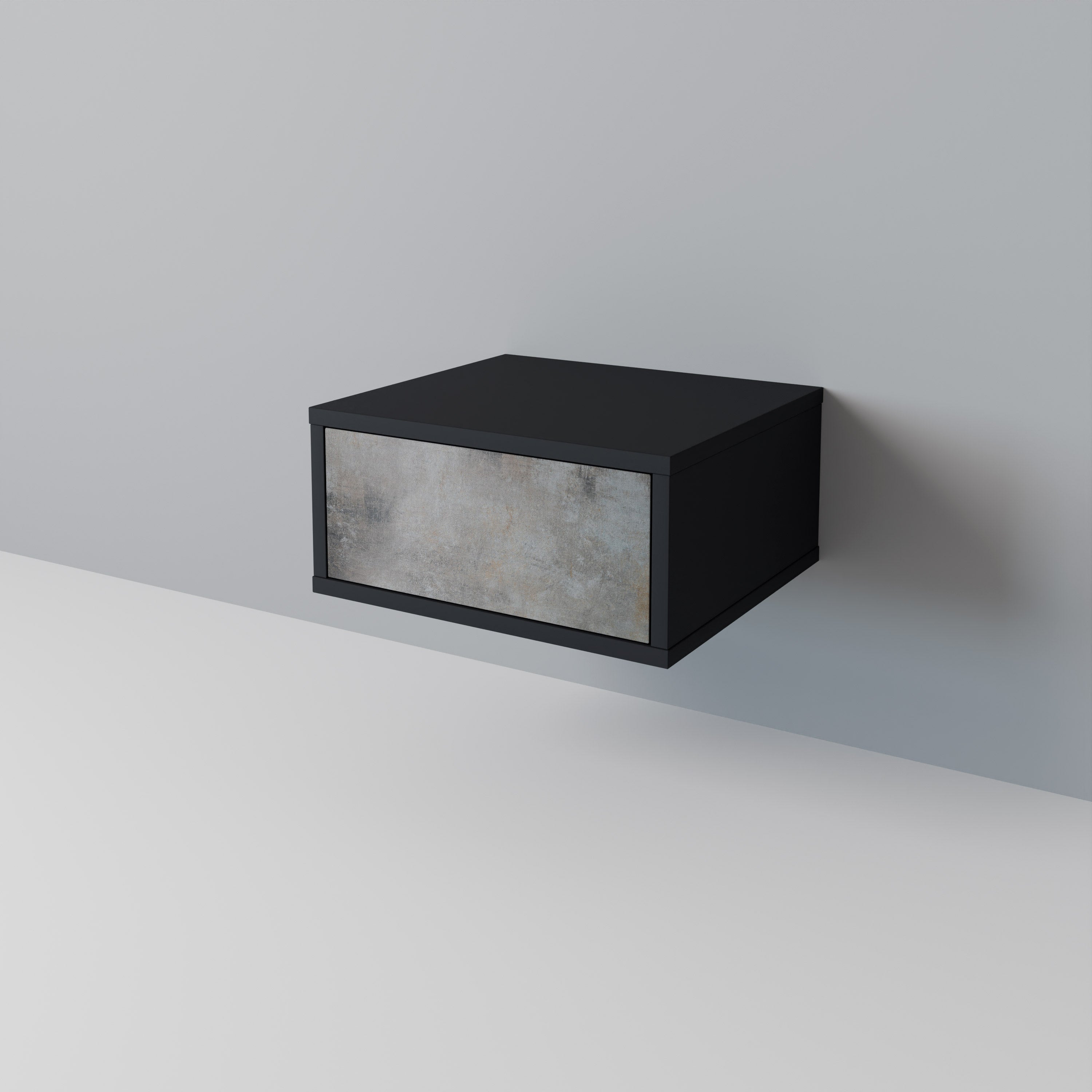 Table de chevet CONCRETE WALL en finition noire
