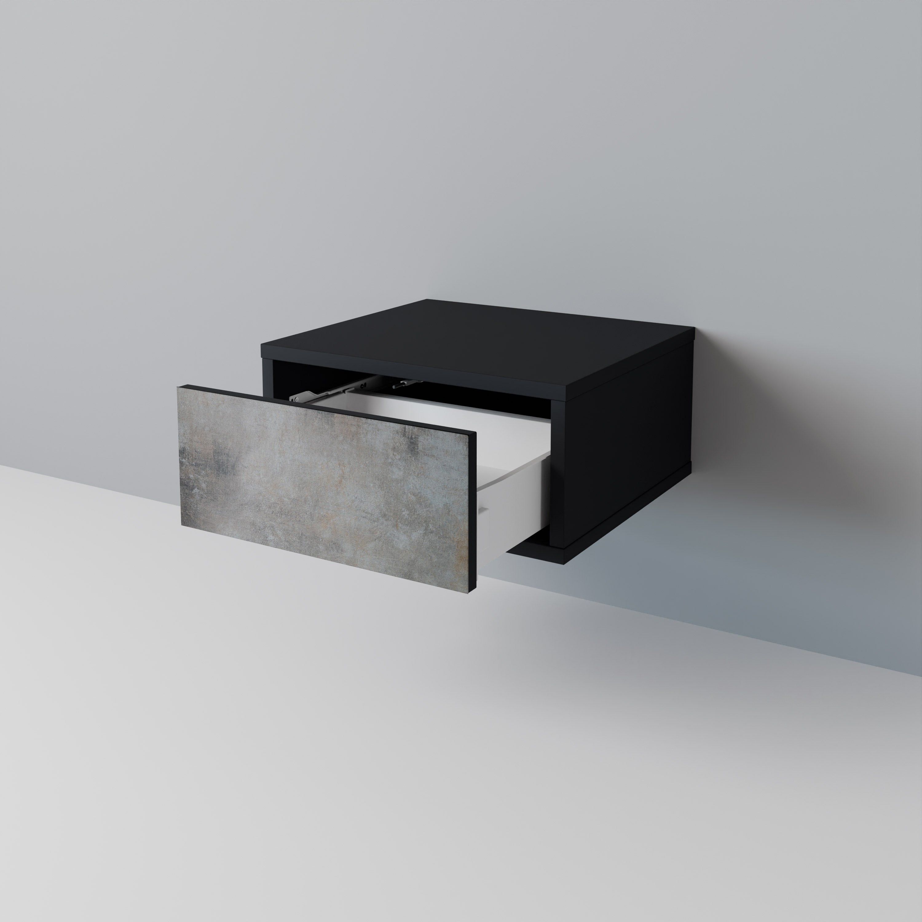 Table de chevet CONCRETE WALL en finition noire