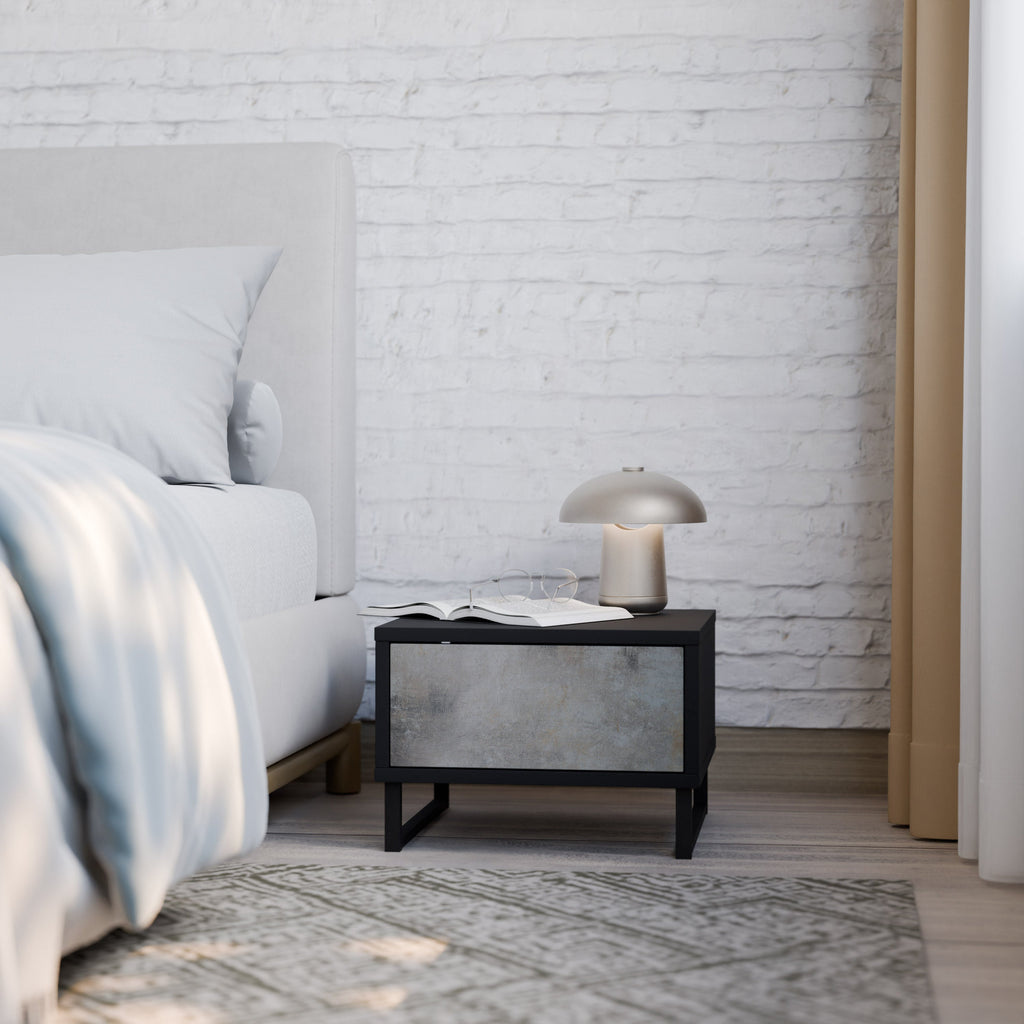 Table de chevet CONCRETE WALL en finition noire