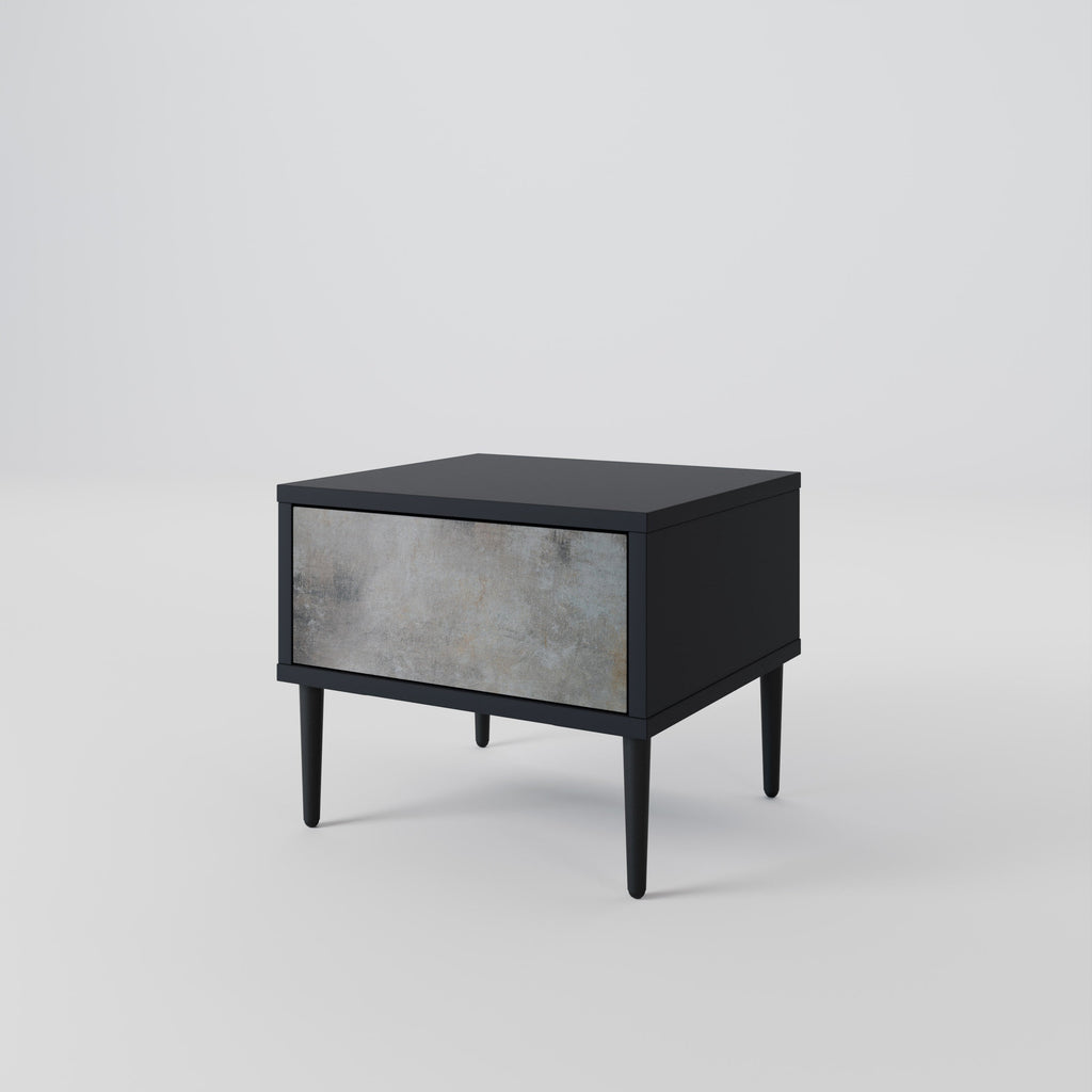 Table de chevet CONCRETE WALL en finition noire