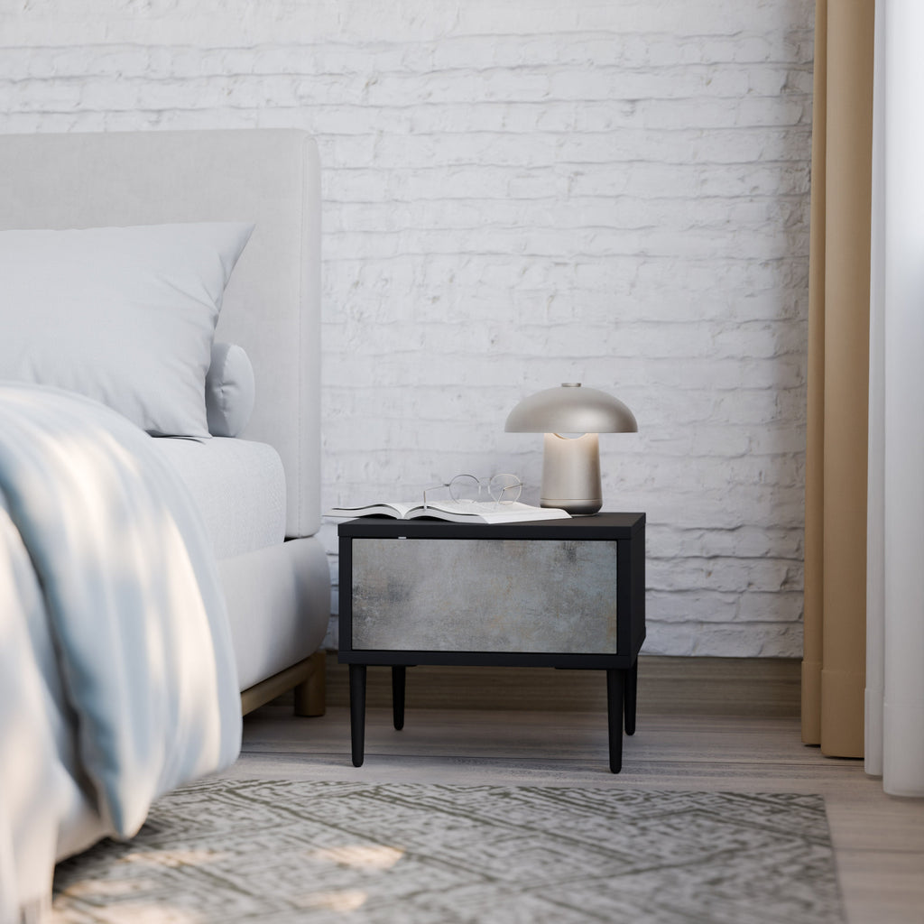 Table de chevet CONCRETE WALL en finition noire