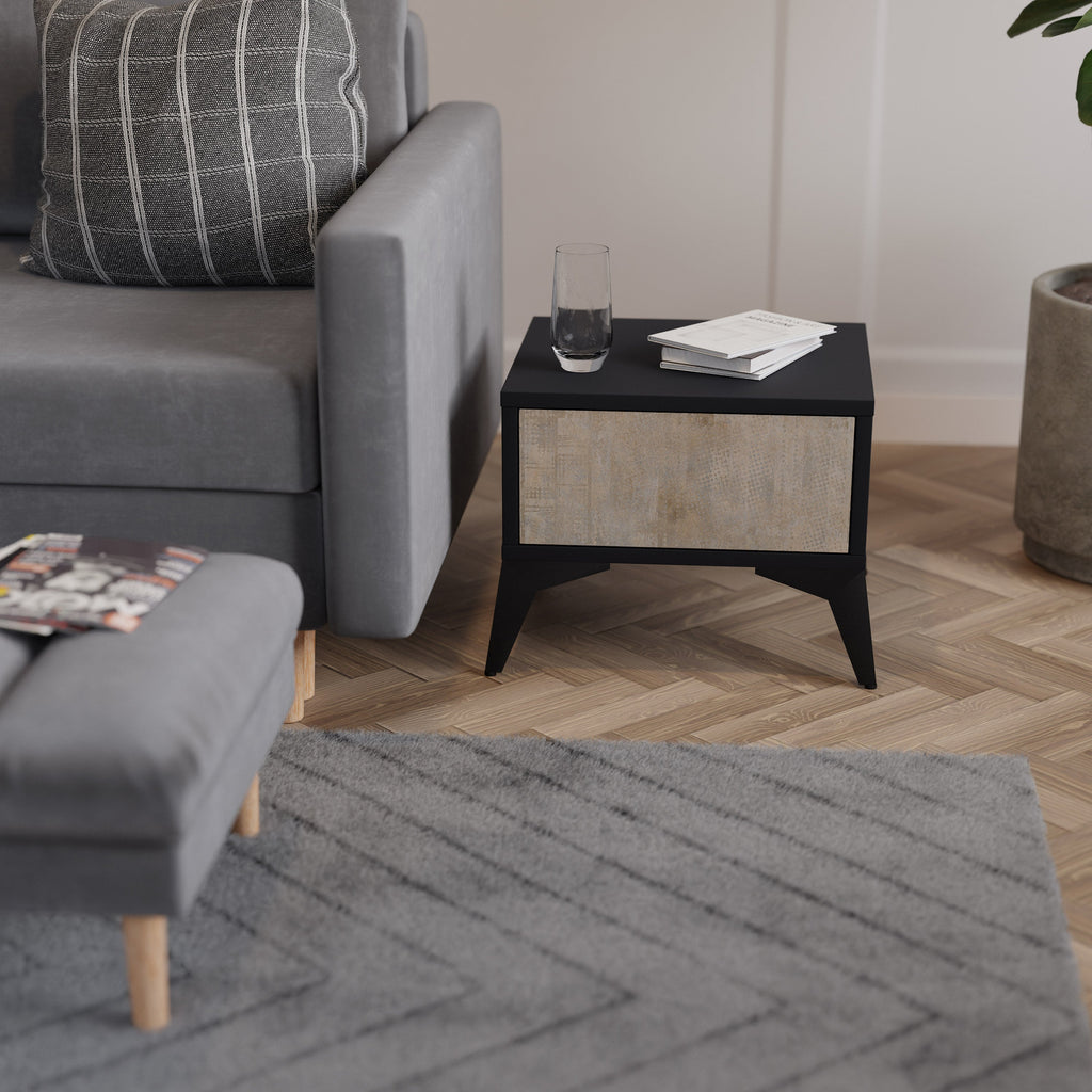 ERREUR D'ÉCRAN Table de chevet en finition noire