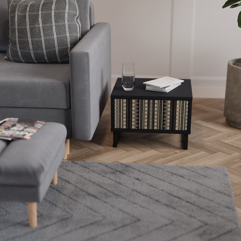 Table de chevet AZTEC en finition noire