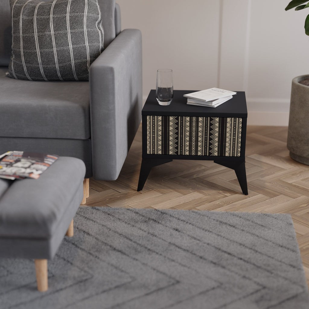 Table de chevet AZTEC en finition noire