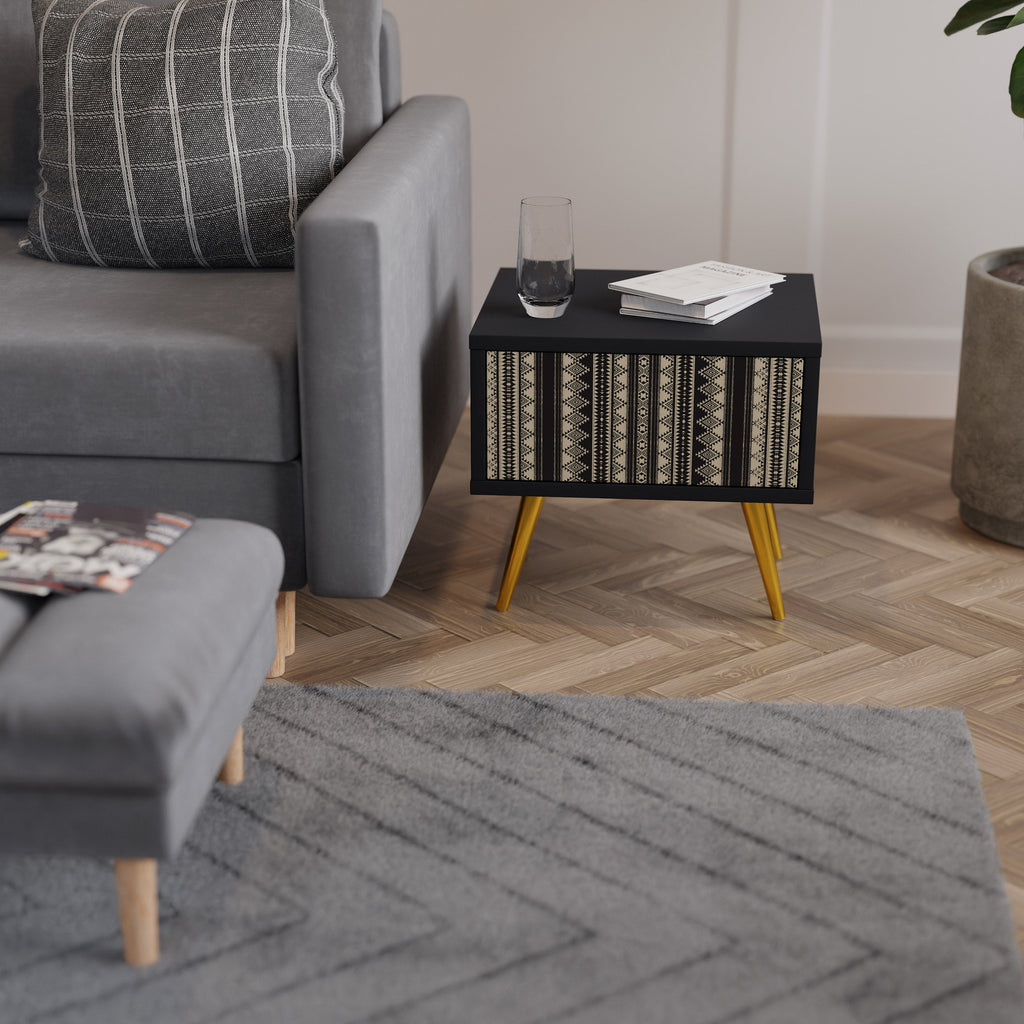 Table de chevet AZTEC en finition noire