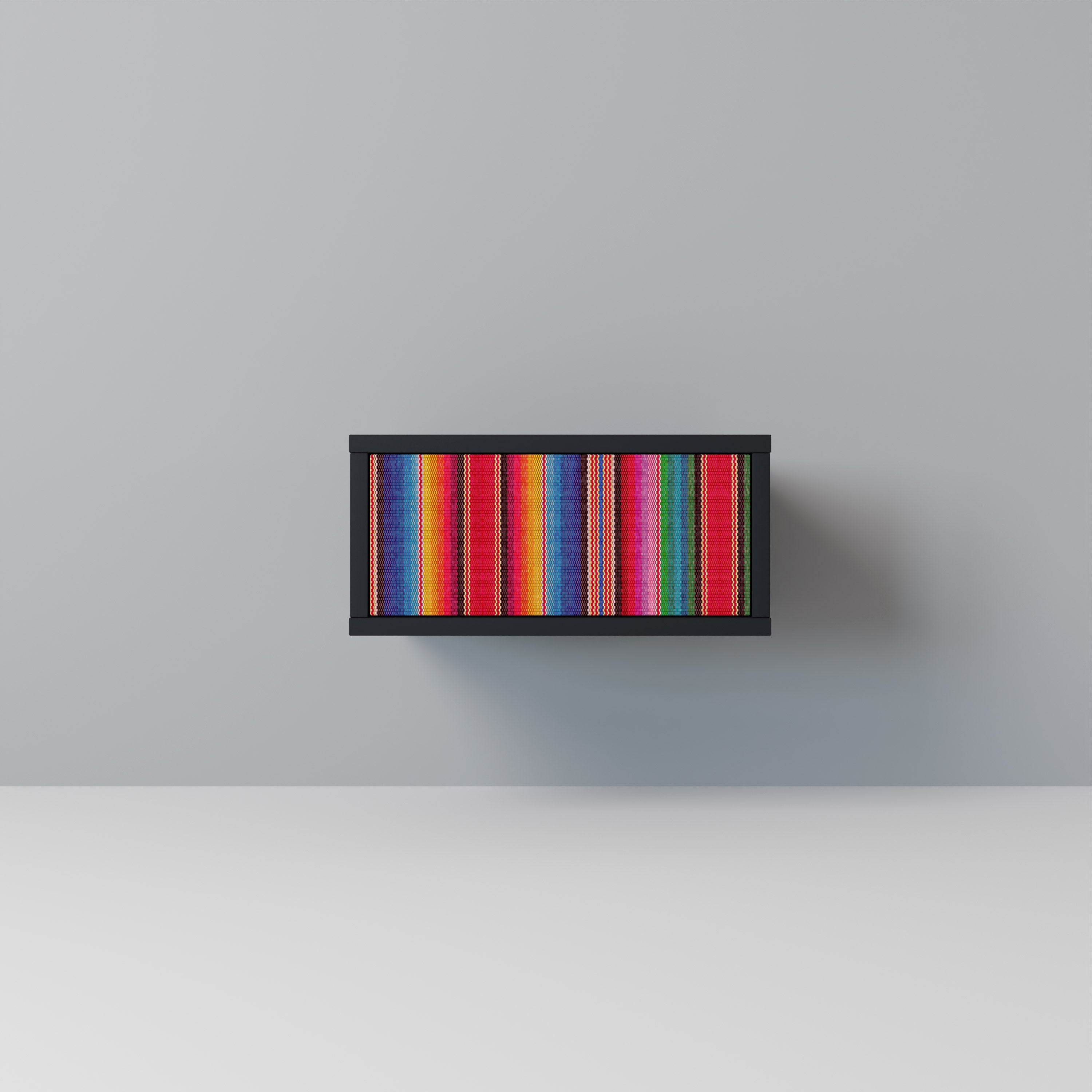 Table de chevet ethnique mexicaine en finition noire