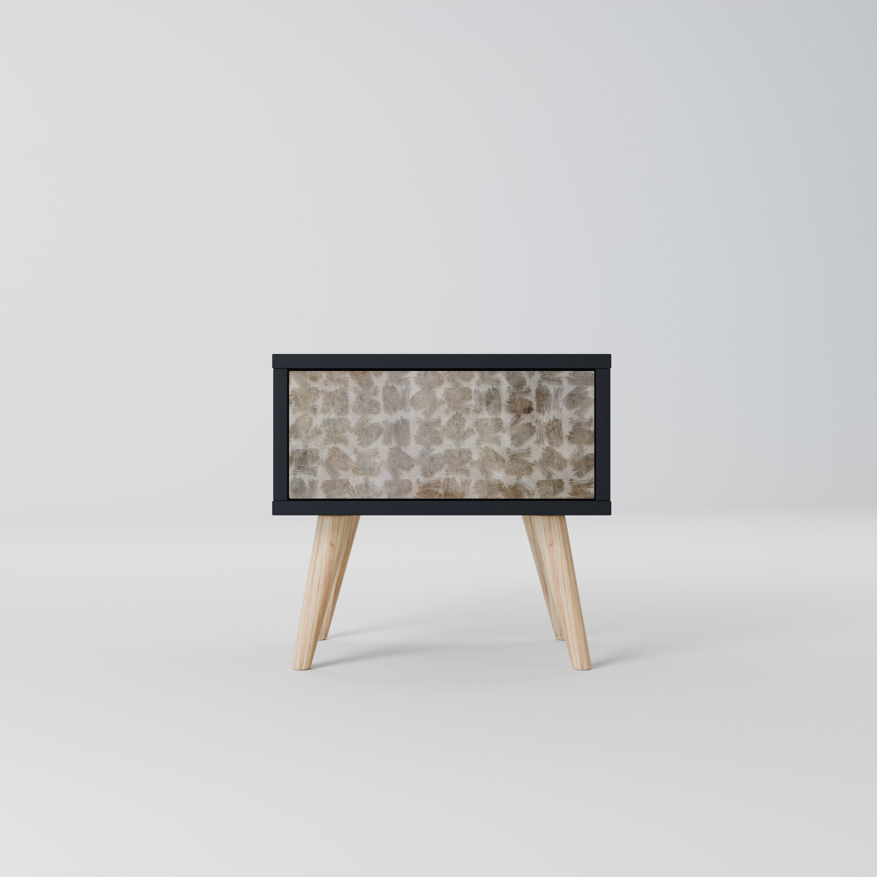 Table de chevet LÉGÈREMENT FLOUE en finition noire