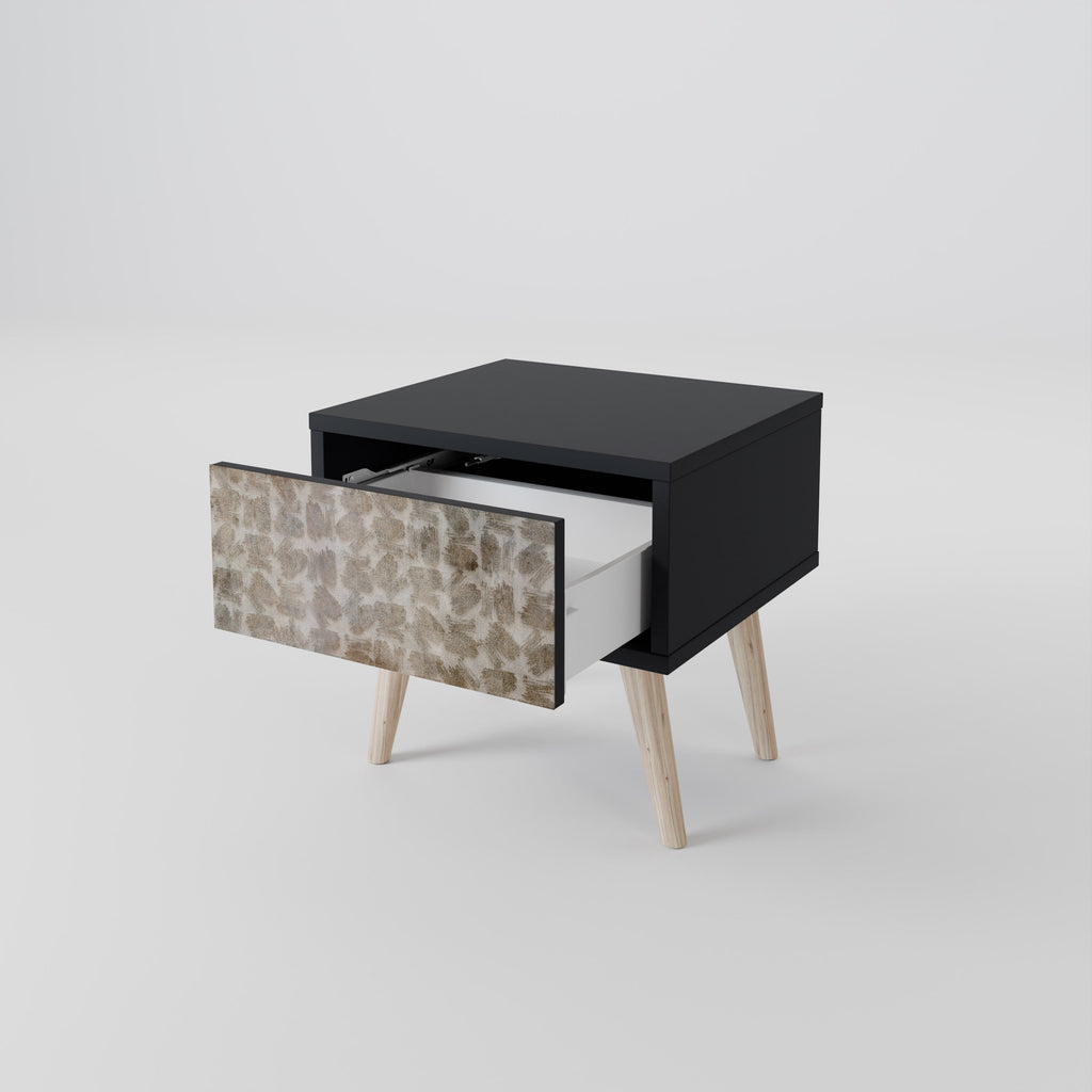 Table de chevet LÉGÈREMENT FLOUE en finition noire