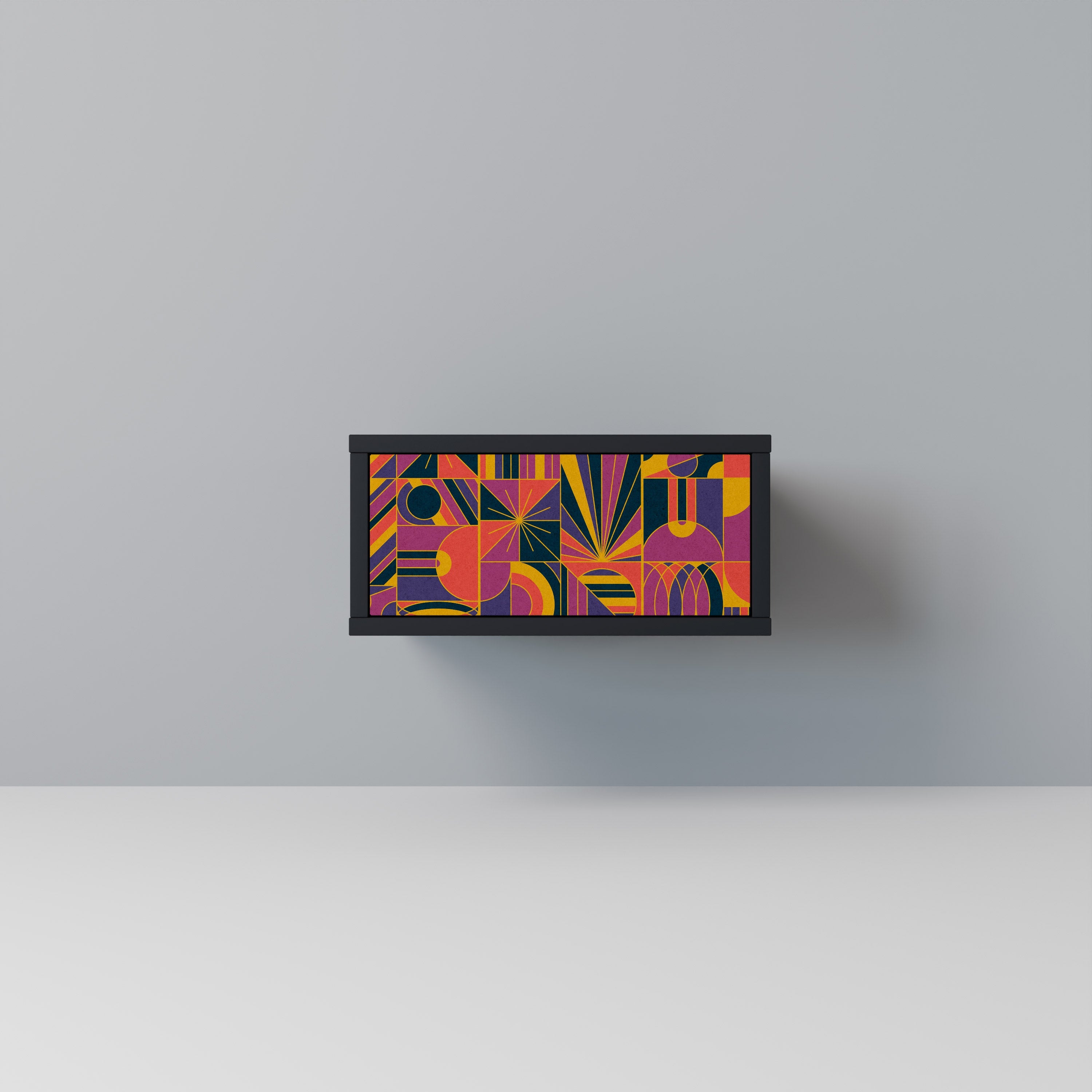 Table de chevet ELECTRIC PATTERNS en finition noire