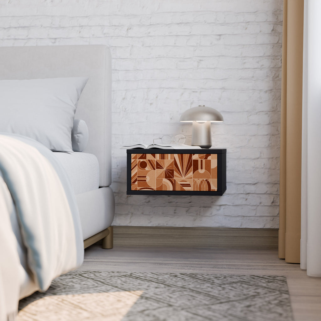 Table de chevet PRISM MOSAIC en finition noire