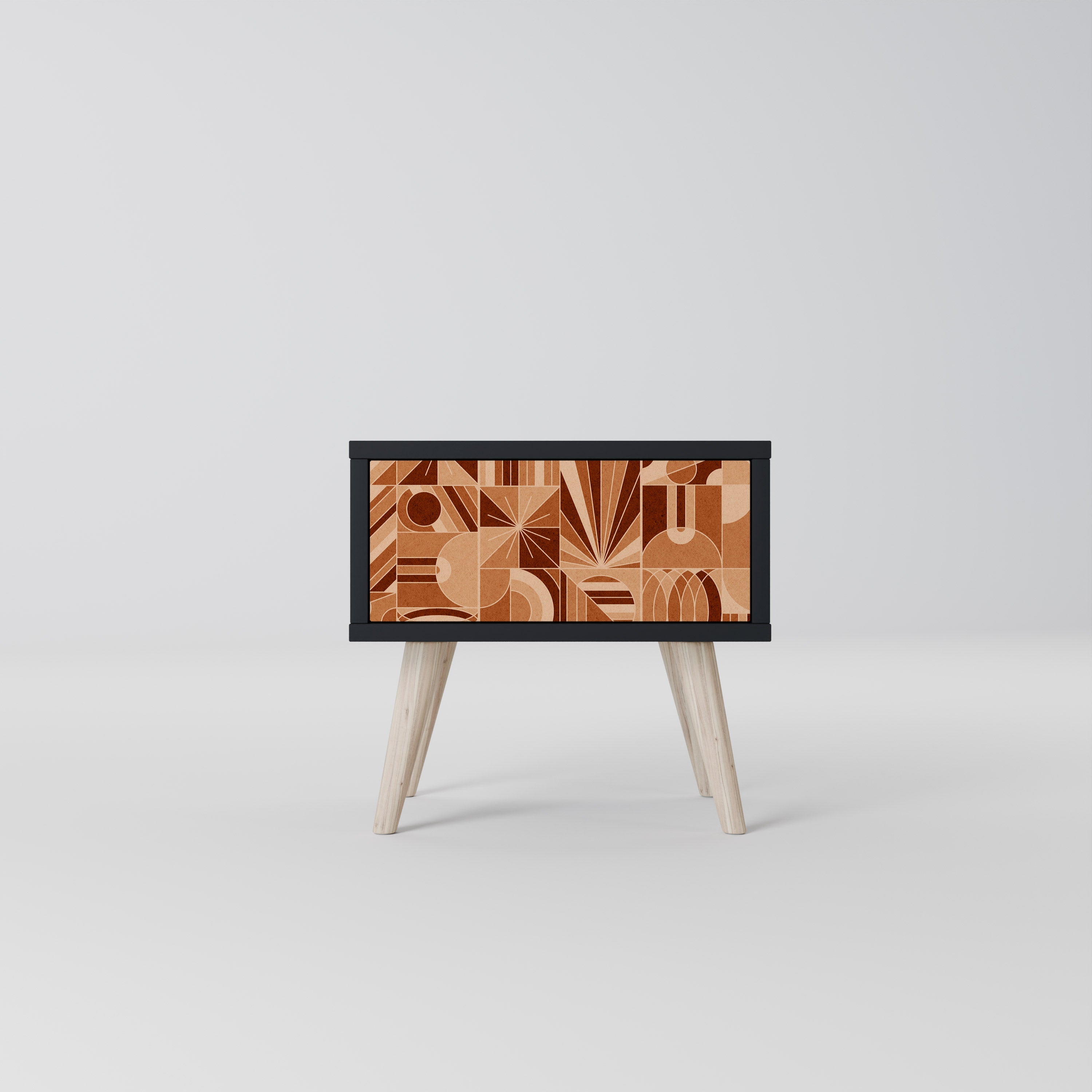 Table de chevet PRISM MOSAIC en finition noire