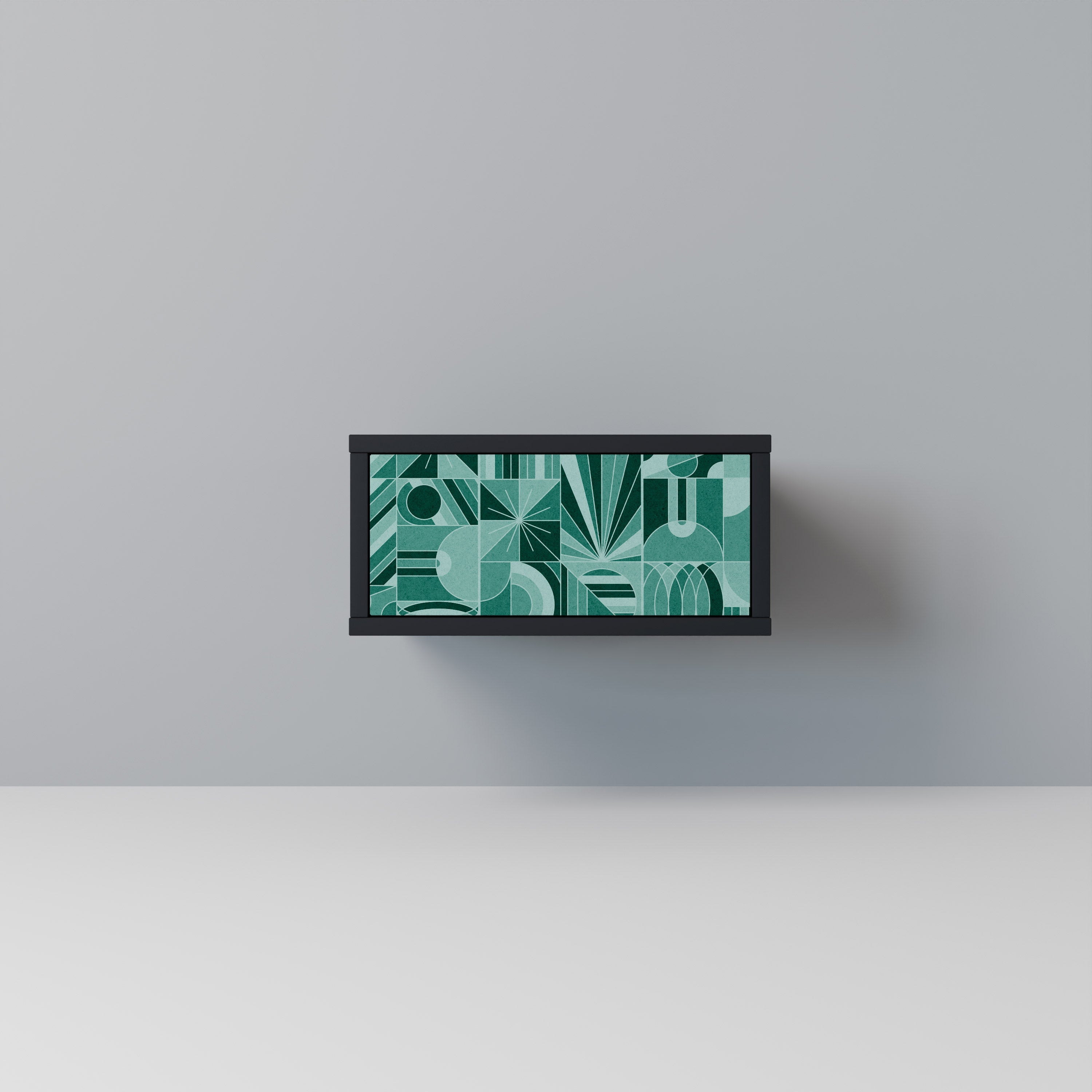 Table de chevet HARMONIC GRID en finition noire