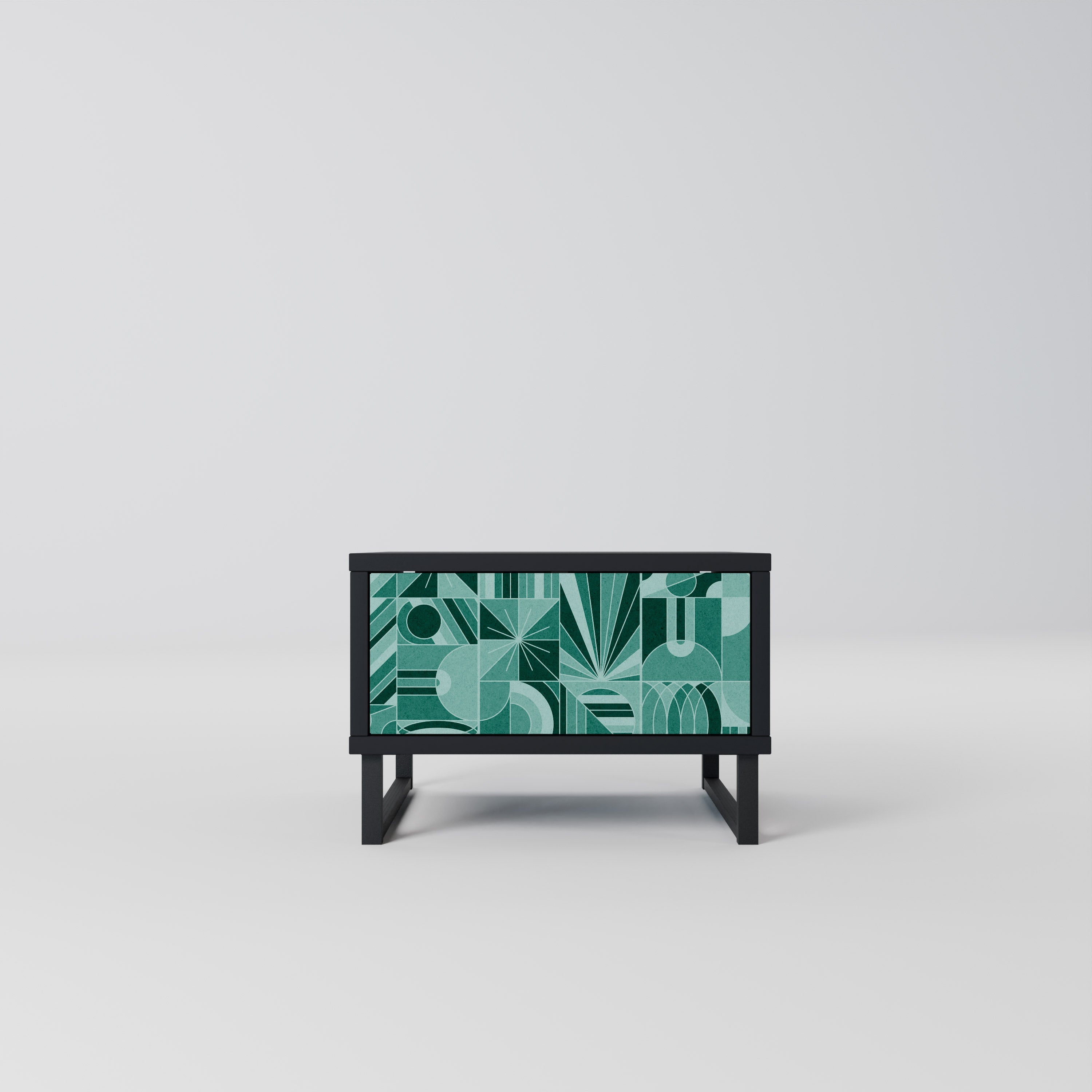 Table de chevet HARMONIC GRID en finition noire